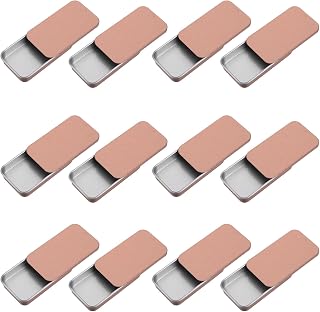 12Pcs Metallic Sliding Lid Boxes for Lip Balm and Soap Rectangular Rose Gold Tin Boxes for Cosmetic Jewelry and Travel Storage Convenient and Portable for Home and Party