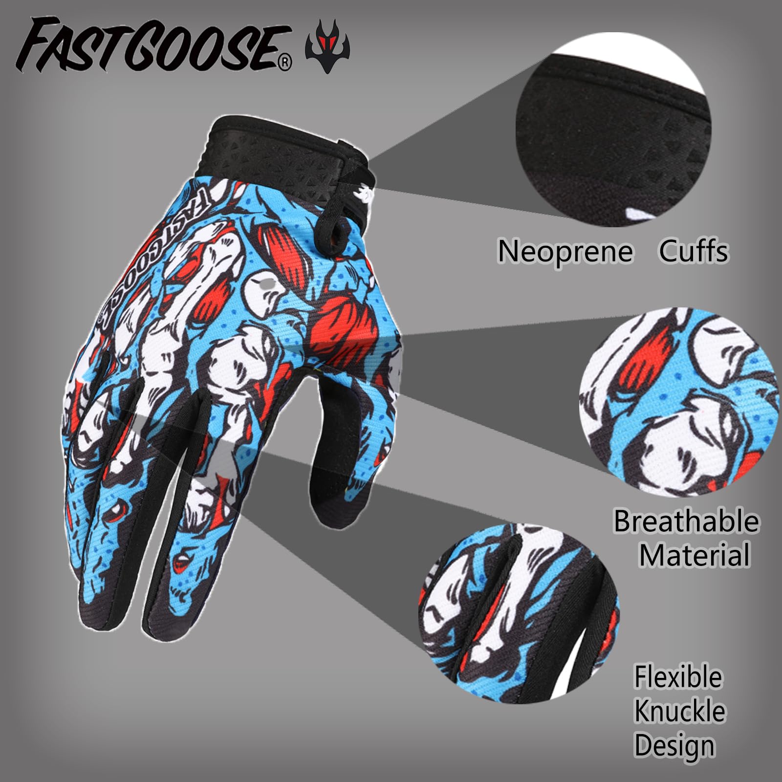 Skeleton-Paw Guanti da moto per uomo e donna, guanti da ciclismo traspiranti per ATV, MTB, motocross