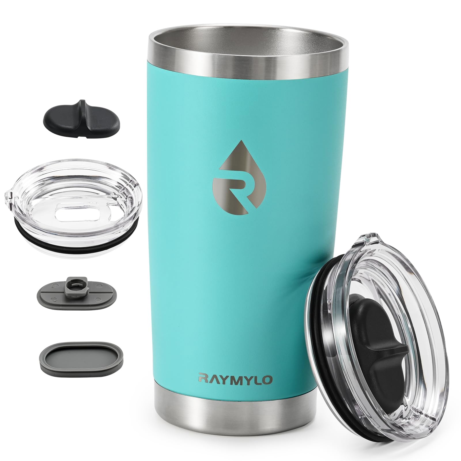 RAYMYLO Insulated Travel Coffee Tumbler 590ml, Detachable Spill-Proof Lid