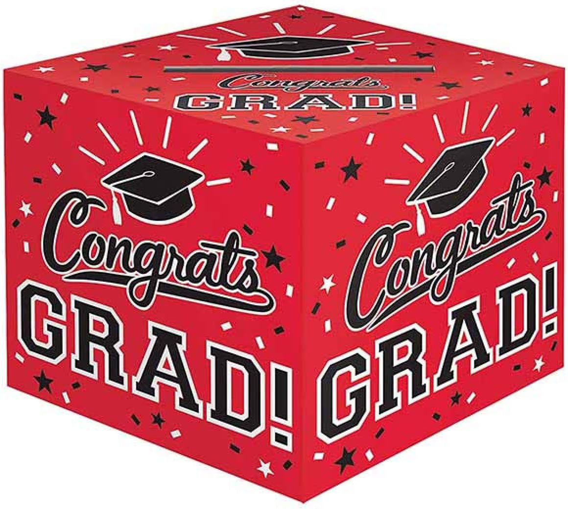 Amazon.com: amscan Red Grad Cardholder Box | Party Decor | 6 Ct. : Home ...