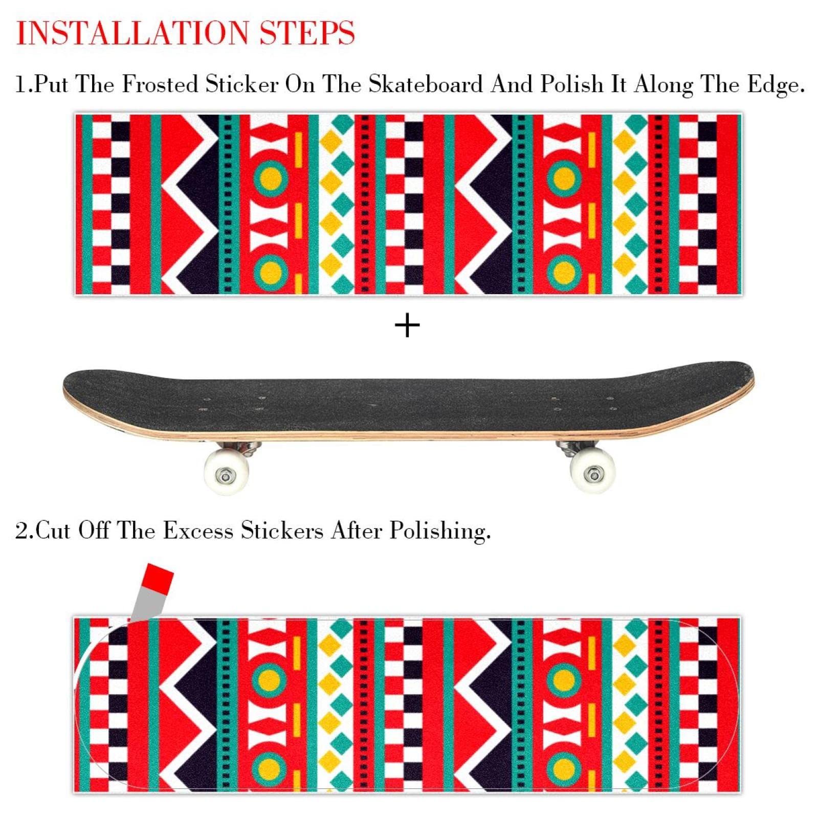 Boho Bohemia Skateboard-Griptape, Schleifpapier, Longboard, Aufkleber, Roller, Deck, Sandpapier, Pink, 2 Stück
