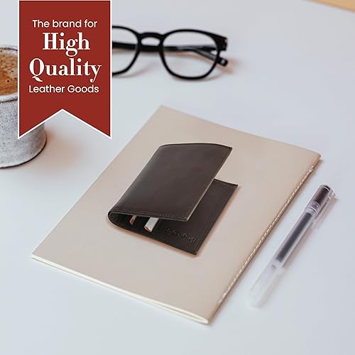 Vista 21 de Style N Craft Slim Bi-fold Hipster Leather Wallet, Full-Grain Leather Wallet