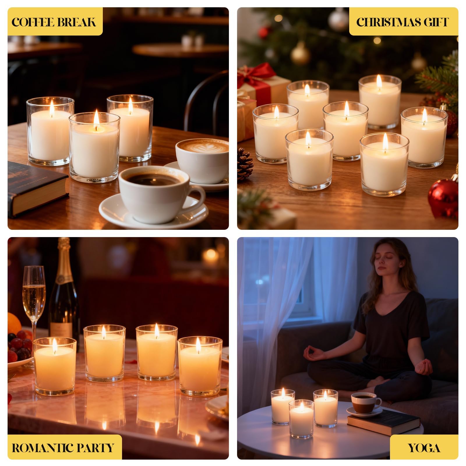 Set di 12 candele profumate alla lavanda da 170 g, candele per aromaterapia in pura cera di soia, fragranza rilassante per la casa, confezione regalo sfusa per matrimoni, bomboniere, spa e