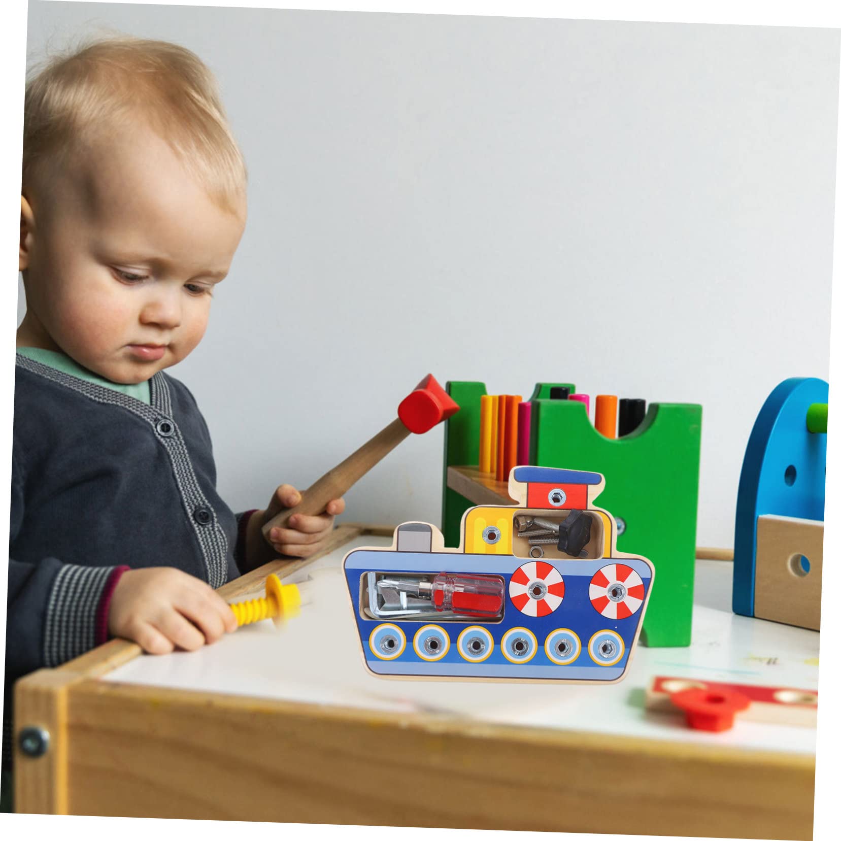 ORFOFE Herramientas Infantiles de Madera con Destornillador Reutilizable Juguete Sensorial Divertido para Educativo para Desarrollo Cognitivo y Coordinación
