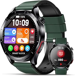 2026 New Men’s Smart Watch with ECG+HRV/Blood Pressure/Uric Acid/BMI, 1.43 Inch AMOLED Smartwatch with SOS Function, 24/7 …