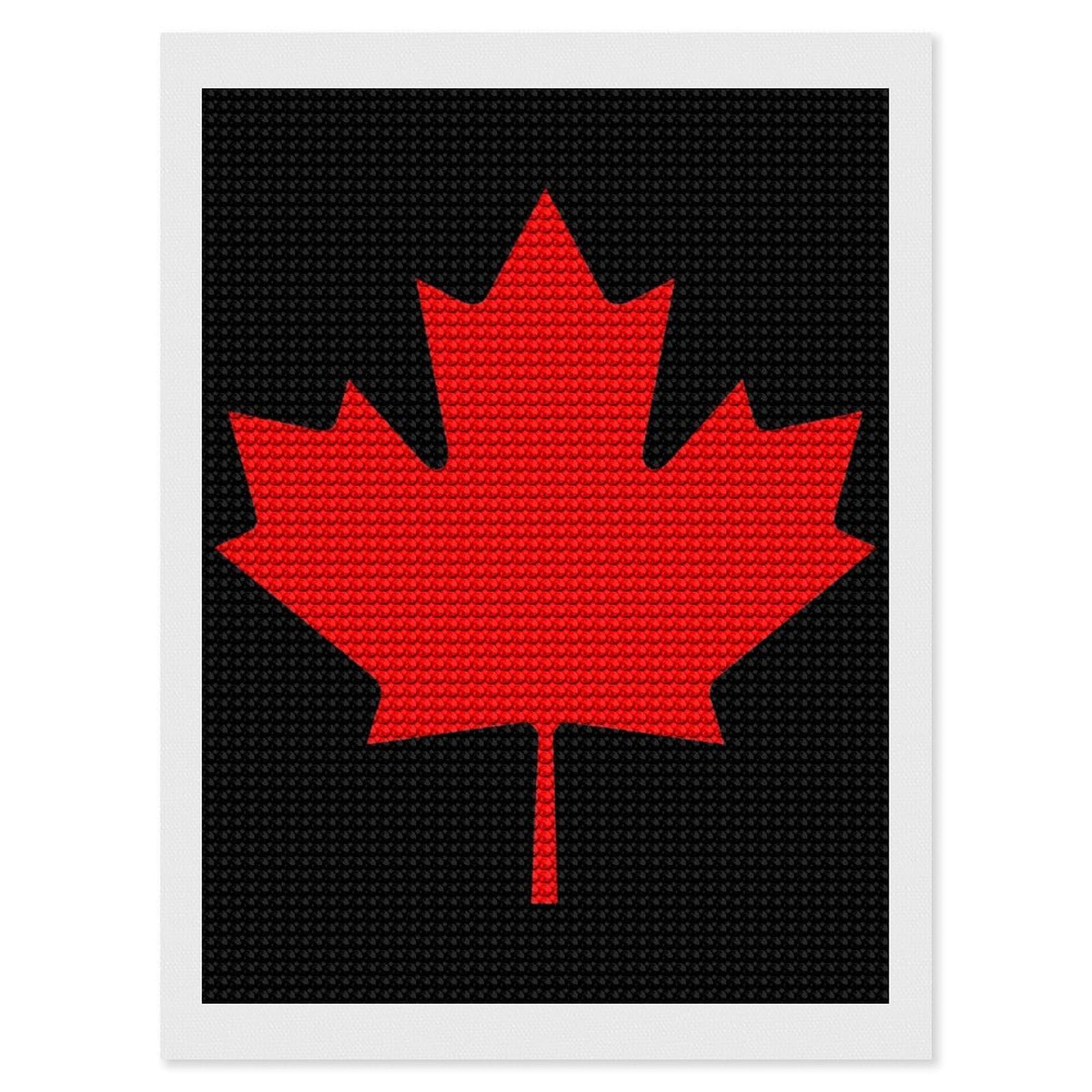 Nclqvjxzkhw Style Canada Flag Diamond Art Painting For Adult Round Diamonds Pictures Arts Crafts Home Wall Decor 12"X16"