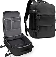 coowoz 25L Waterproof Travel Backpack for Men & Women - Carry-On Hiking Daypack with Wet Bag & Shoe Compartment (Black)