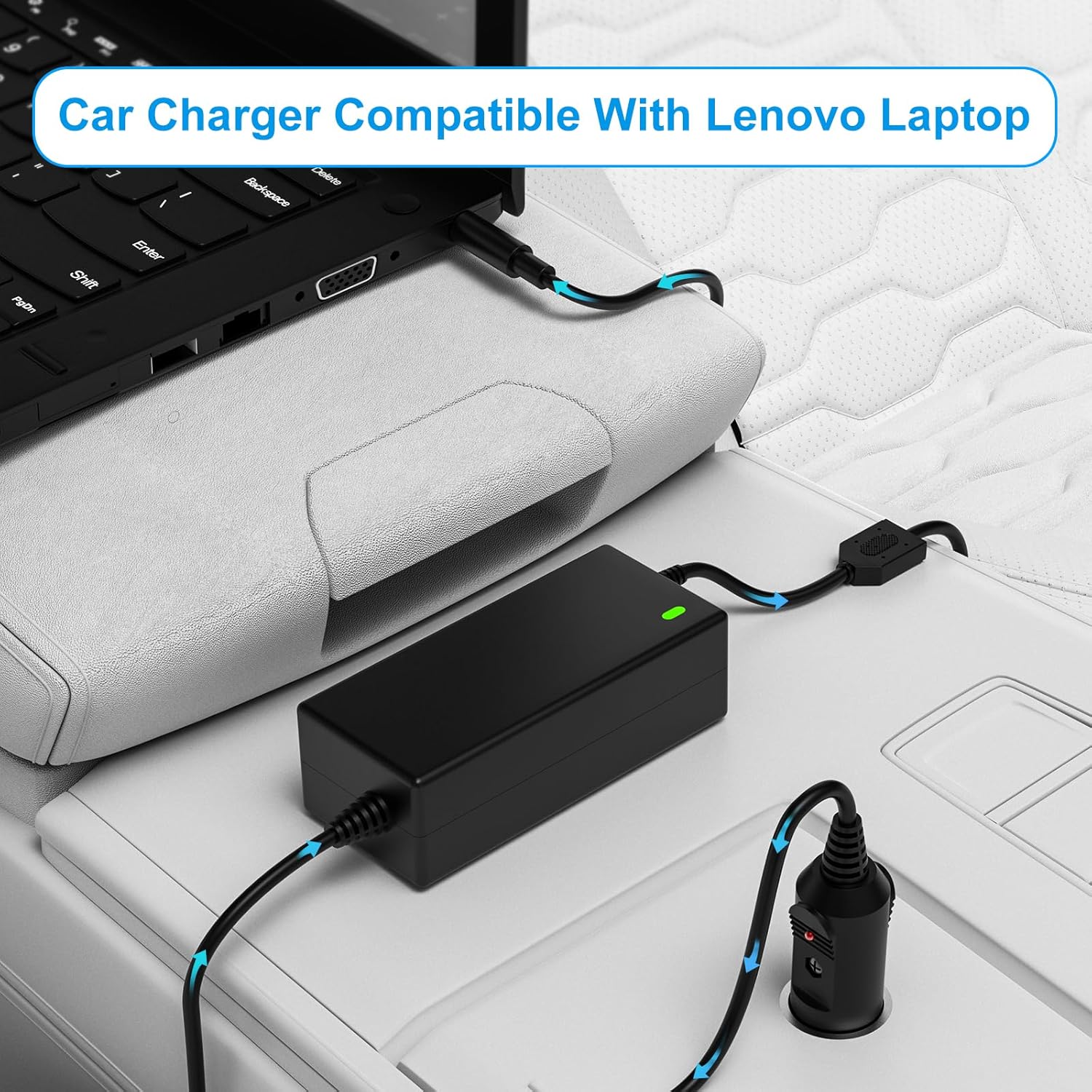 VHBW 90W Car Charger Replacement for Lenovo Car Charger Lenovo Flex 4 5 6 Yoga 710 11 Ideapad 1 3 14 100 110 110S 120S 310 320S 510 520 710 Power Supply Cord