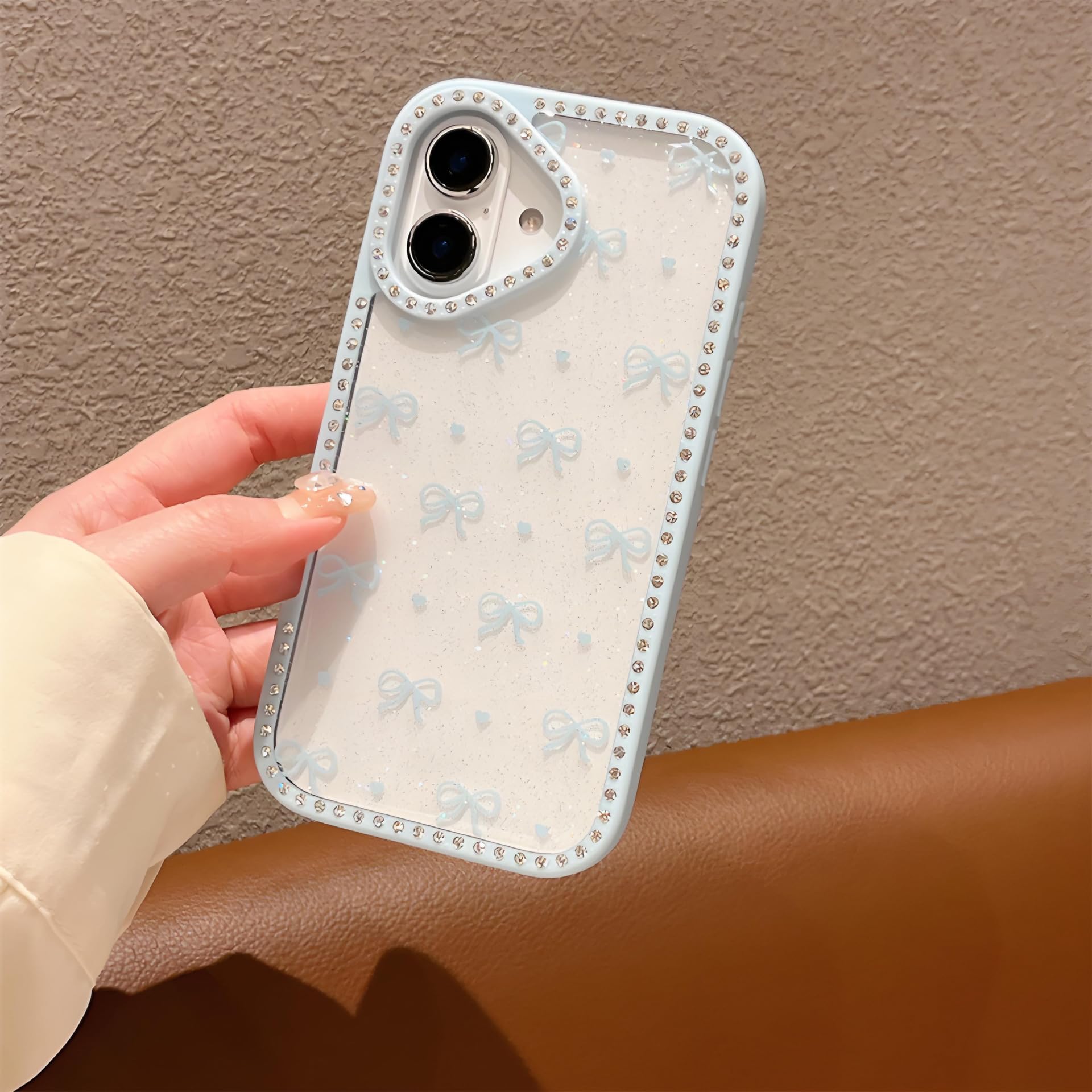 Amazon.co.jp: iPhone 17e 用 ケース リボン キラキラ ラインストーン