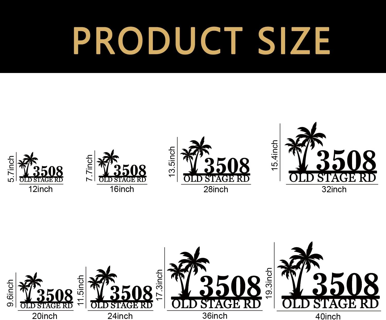 Address Numbers for Houses Custom House Number Sign Personalized Metal Address Plaque Address Sign with Palm Custom Numbers for a House Housewarming Gift