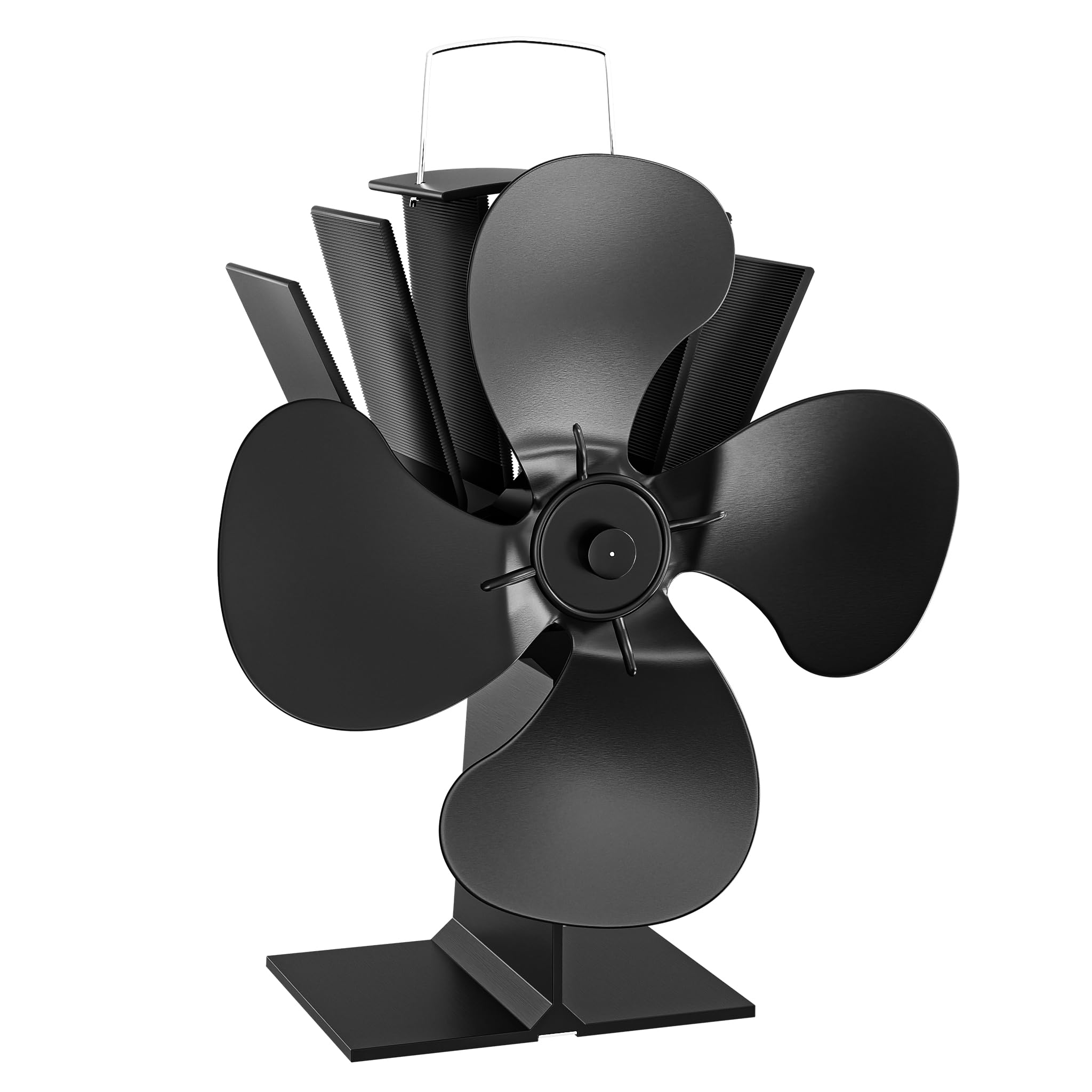 WilTec Ventilador de estufa con 4 palas ventilador de chimenea 70-350°C accionado por calor sin corriente