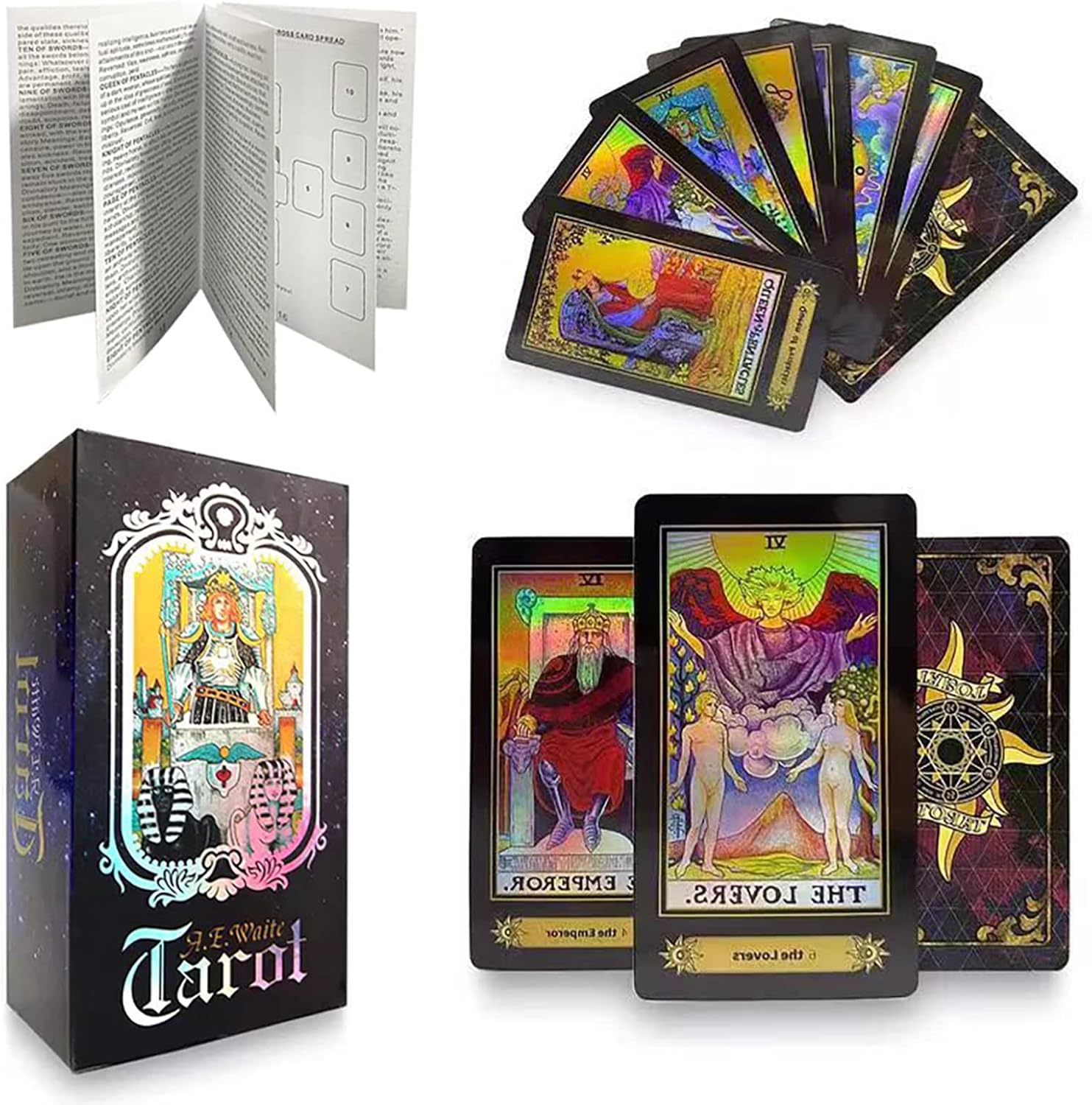 Tarot Cards Set, 78 Tarot Cards Oracle Deck for Beginners