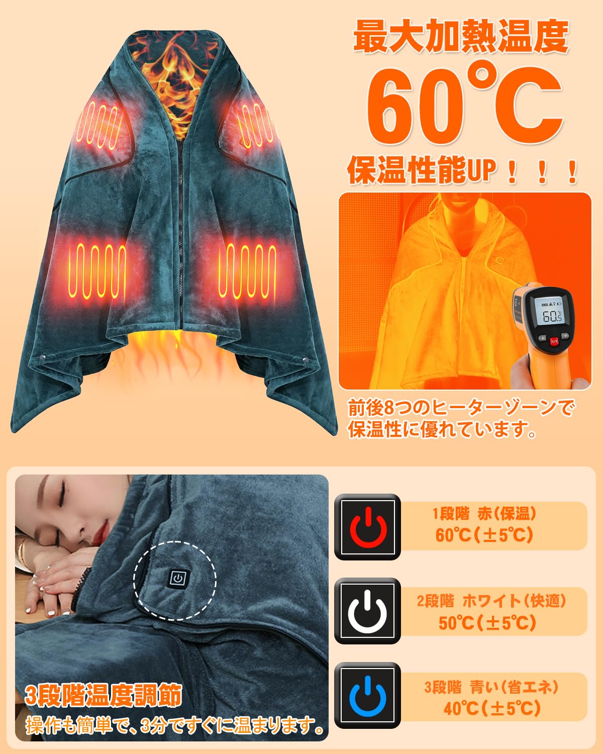 Amazon.co.jp : [IUSOT] 電気毛布 敷き 電気毛布 掛け 電気
