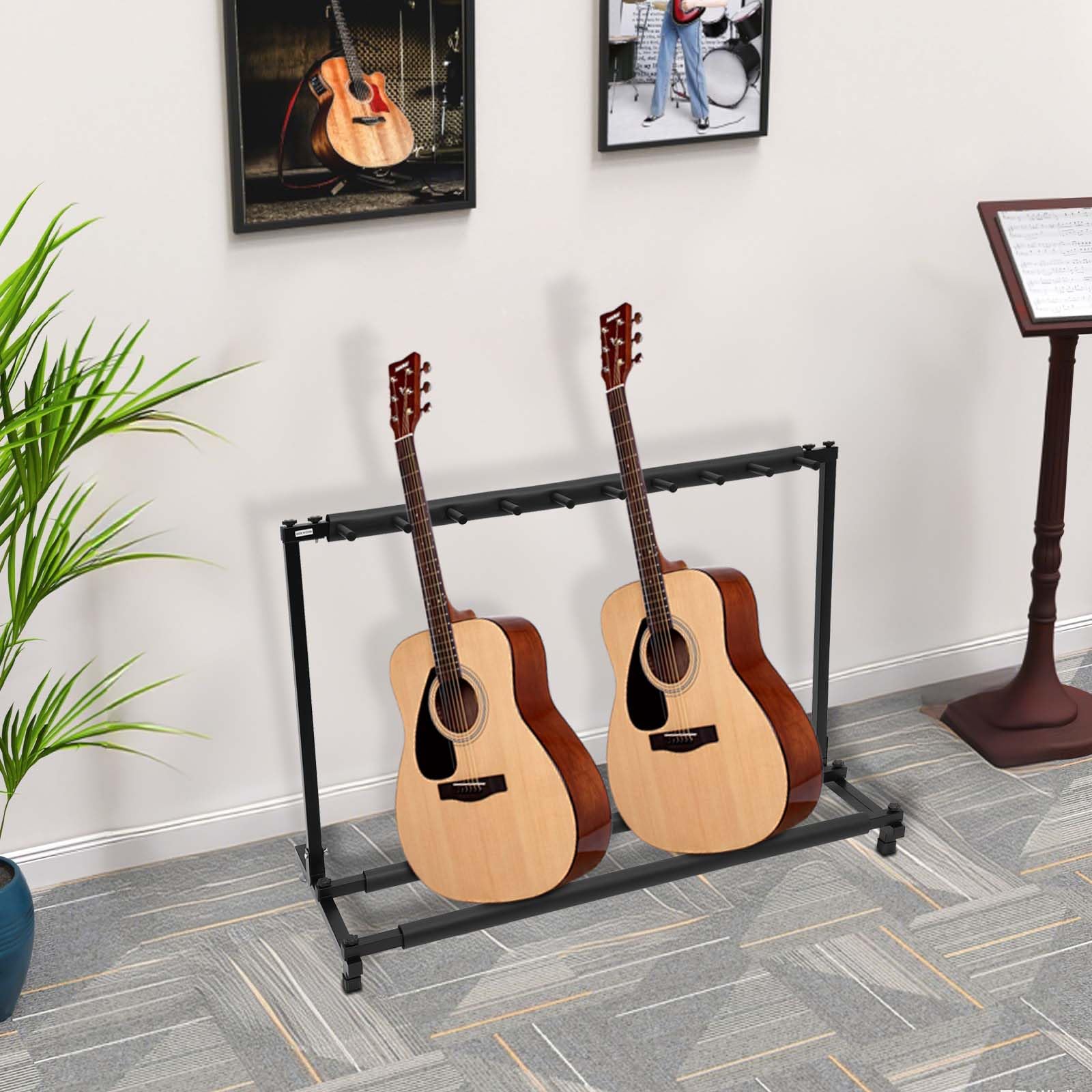 Supporto per chitarra regolabile in schiuma Eva, 9 chitarre, supporto per chitarra, multiuso, per case, sale da concerto, negozi di strumenti musicali, ecc. (9 scomparti)