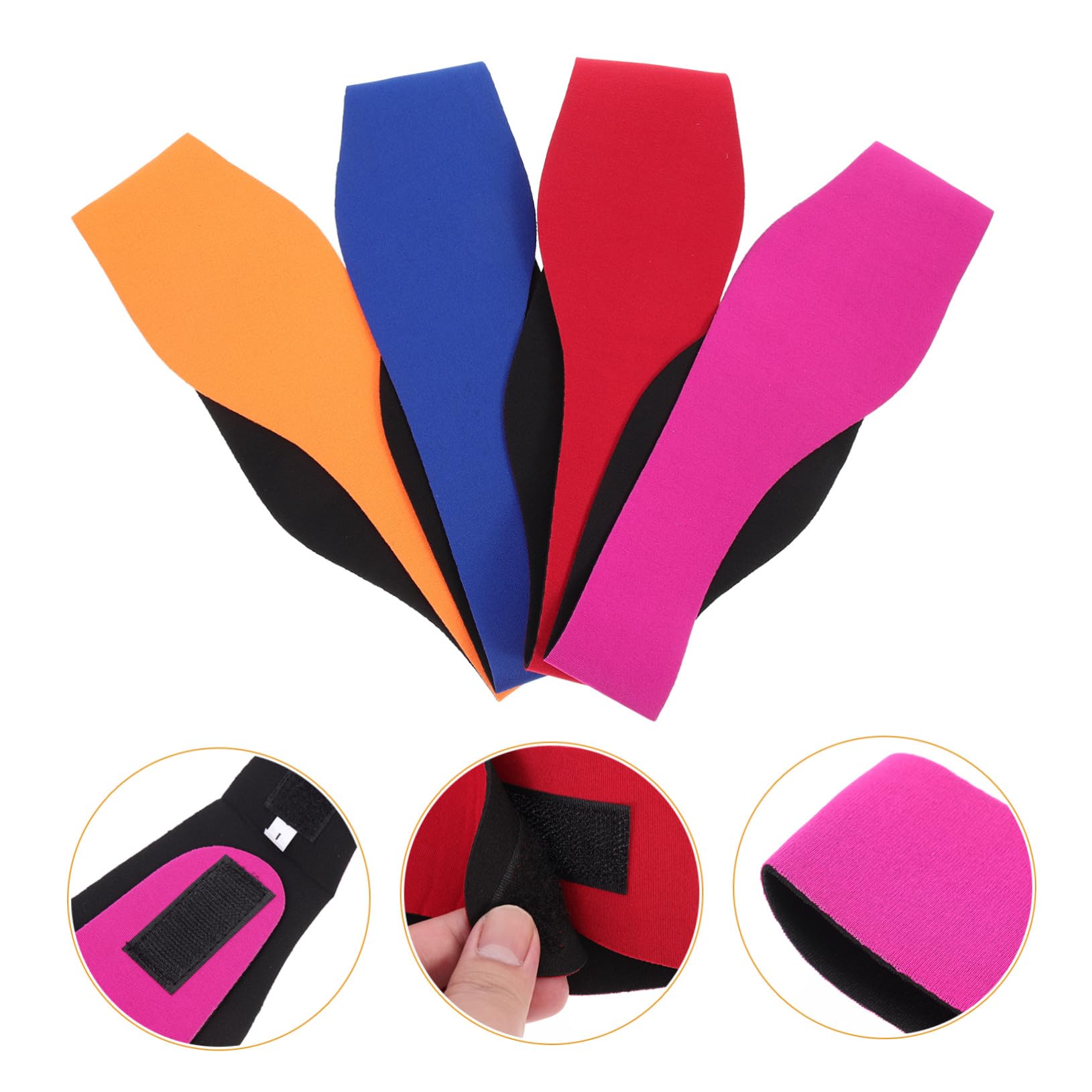 Kisangel 4 Juegos de Diademas de Natación para Adultos de Neopreno Transpirables con Protectores de Orejas para La Banda Ajustable para Nadar Y Bañarse 4 Unidades.