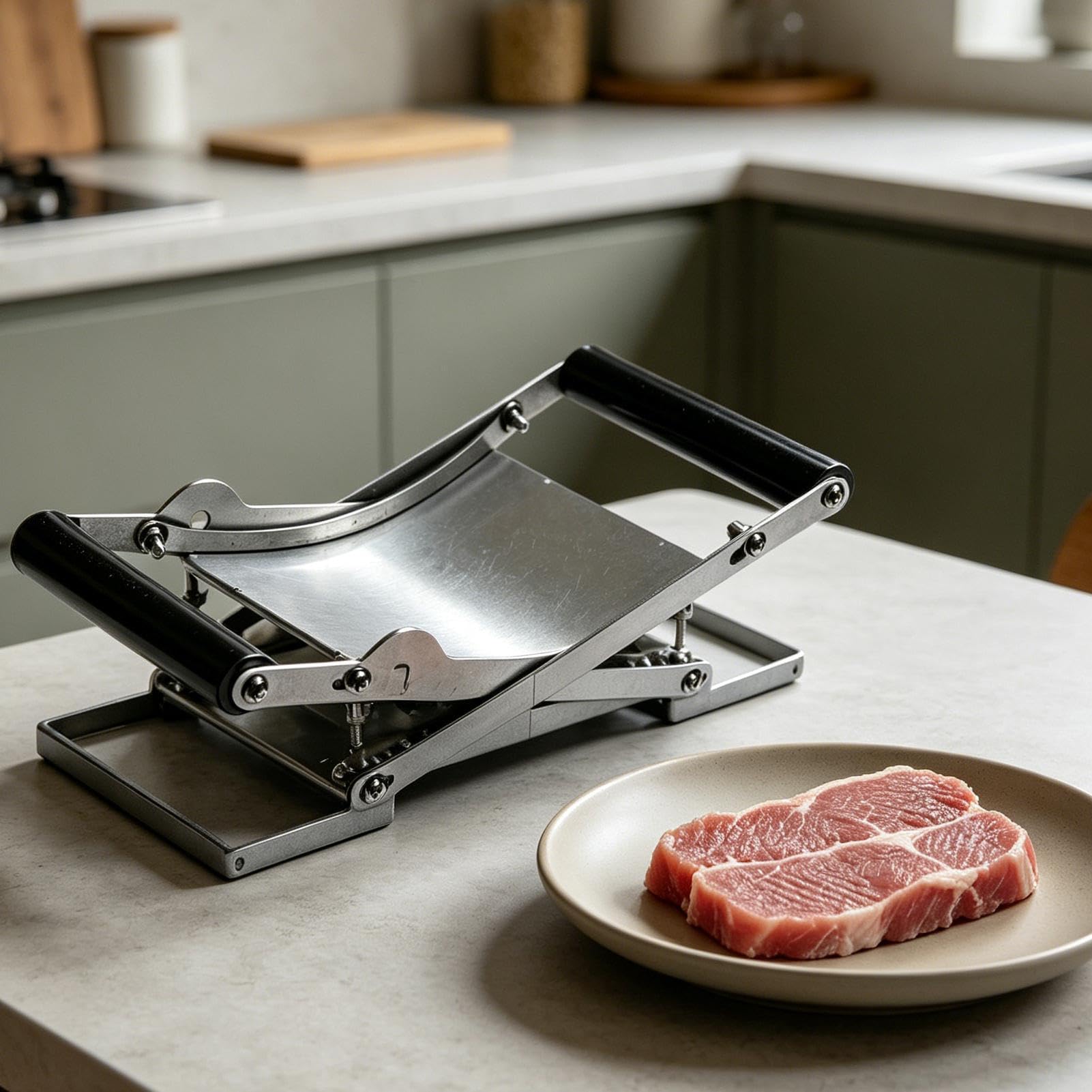 Fleischklopfer, manuelle robuste Presse für Rind, Huhn, Schweinefleisch, Steaks, kompakt, leicht zu reinigen, Werkzeug für Zuhause, Grillen, Camping