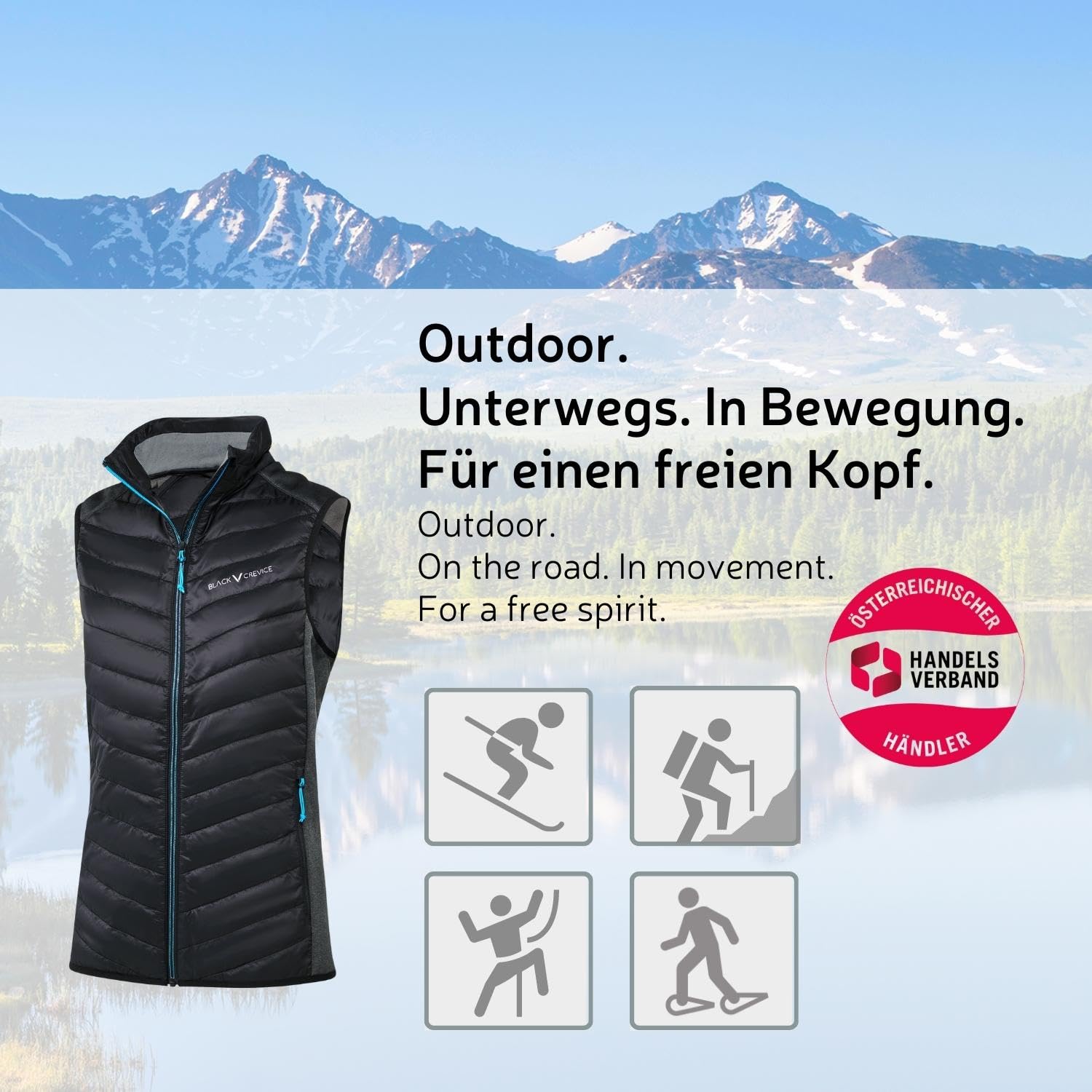 Black Crevice Gilet ibrido da donna I Gilet sportivo da donna in diversi colori e misure I Gilet da donna outdoor I Giubbotto da donna solante e traspirante con colletto alto I Smanicato