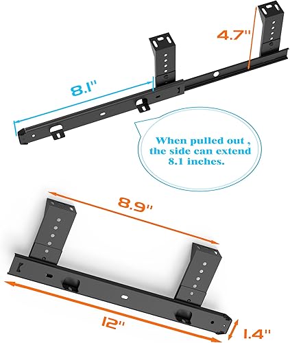 Miniatura 4 de FRMSAET Bandeja deslizante para cajones de teclado de 12141618 pulgadas, deslizadores de metal resistente, accesorios de montajeideal para debajo
