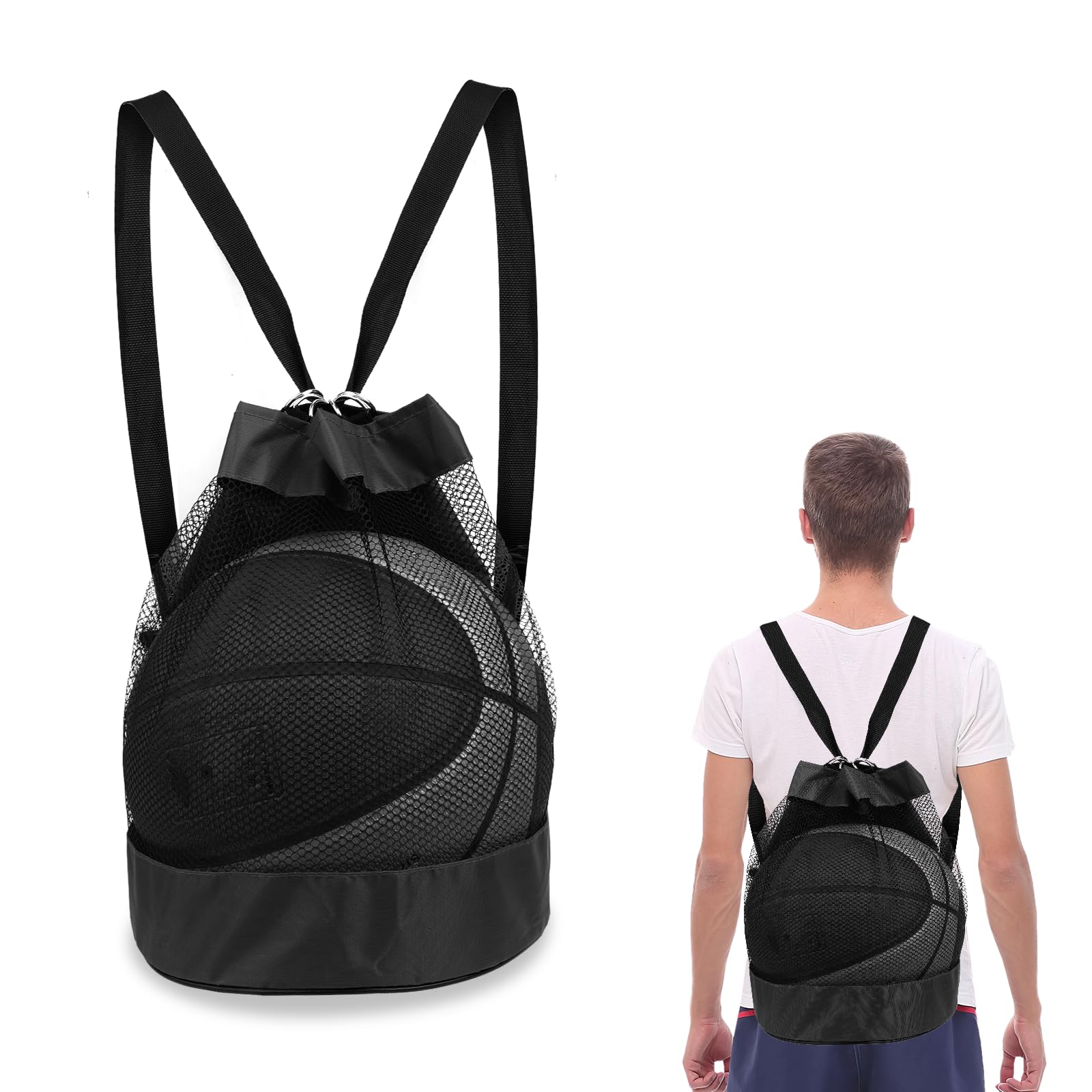 eModwey Sac à Ballon Portable avec Filet pour Basket-Ball, Football, Volleyball, Tennis - Gris eModwey Sac à Ballon Portable avec Filet pour Basket-Ball, Football, Volleyball, Tennis - Gris
