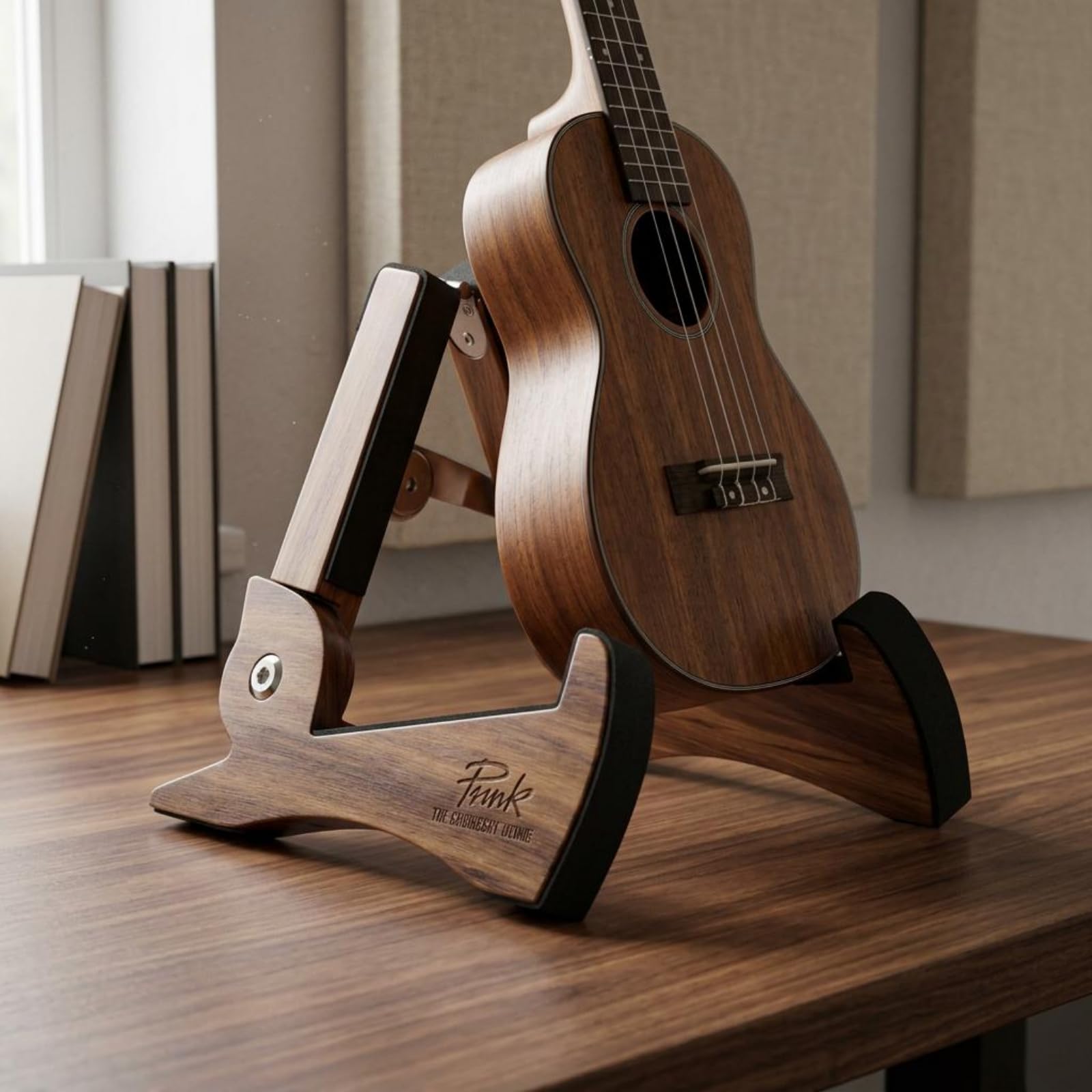 Soporte Ukelele Acolchado Negro Soporte Violín Acabado Oscuro Accesorio Musical