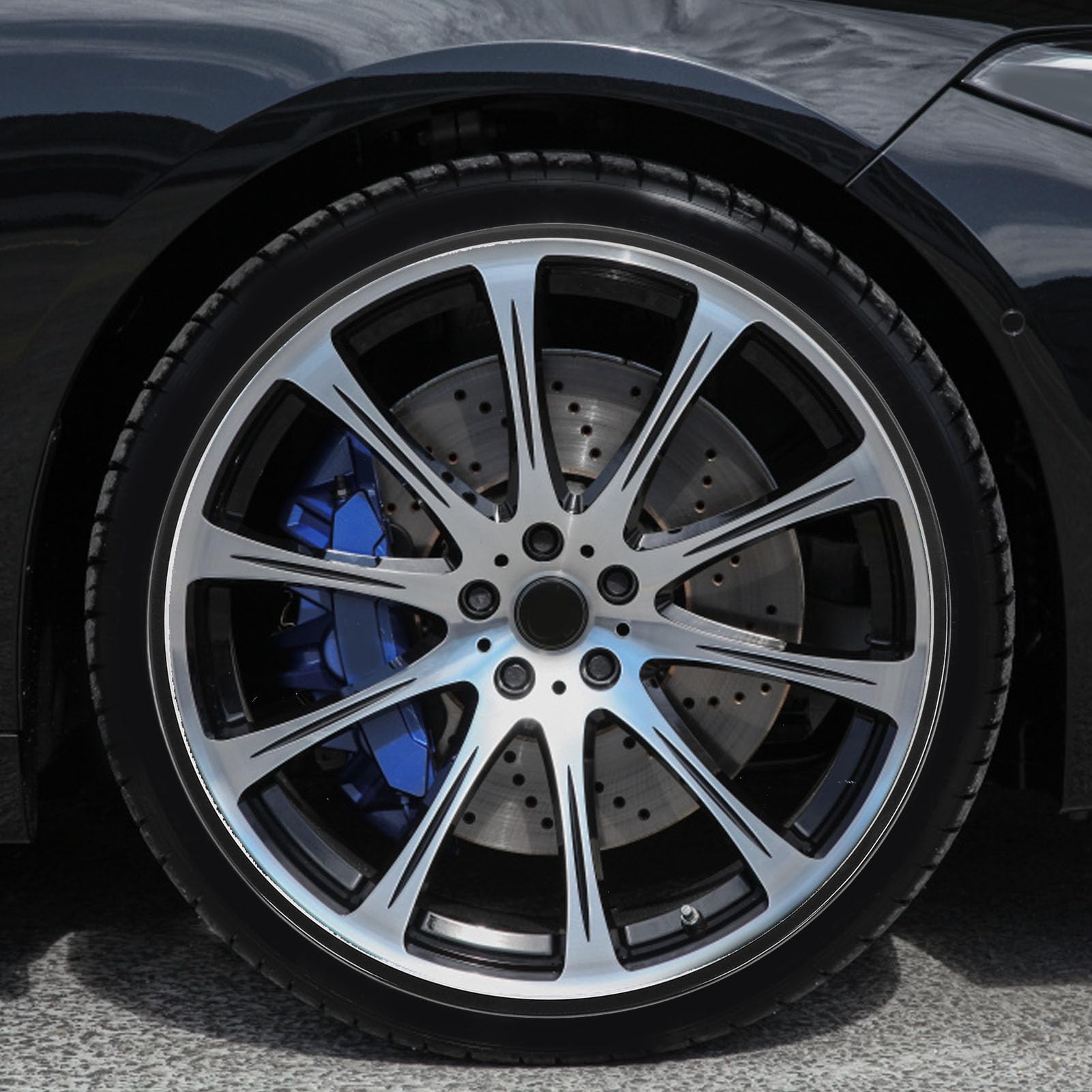 Yosoo Health Gear 4 Pezzi Anello di Protezione per Cerchioni Anello di Protezione per Cerchioni in Lega di Alluminio per Cerchi da 21 Pollici Autoadesiva Antigraffio Anticollisione per Auto SUV