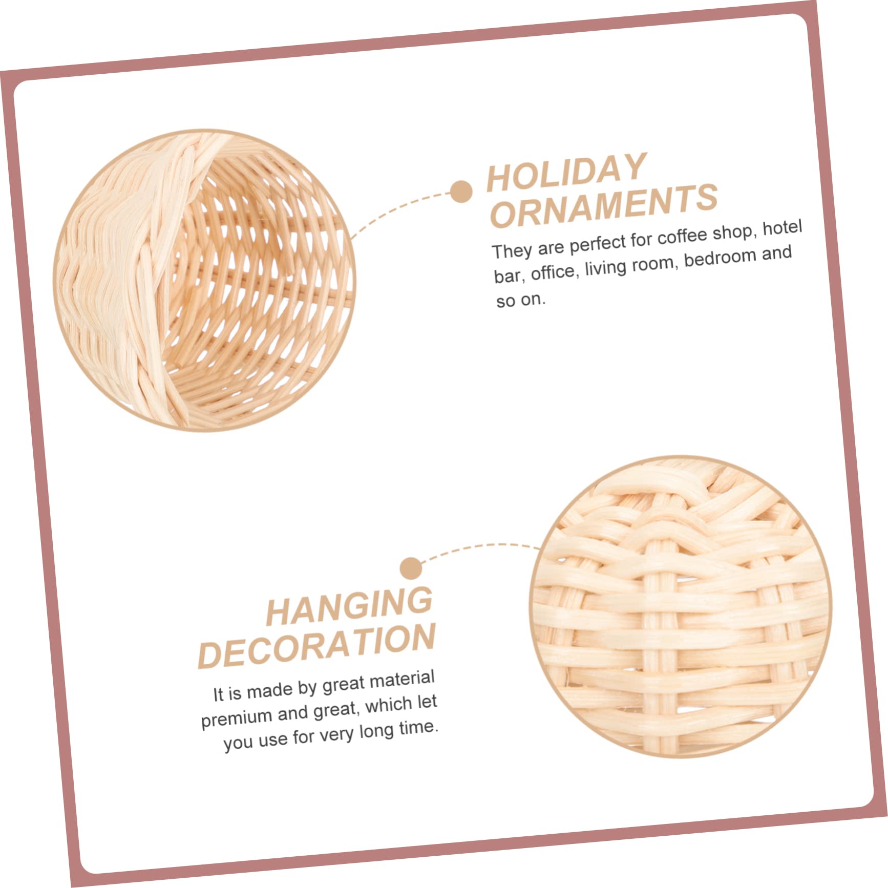 PRETYZOOM 3 Pezzi Di Ornamenti Natalizi A Forma Di Campana Ciondolo Natalizio in Rattan Intrecciato Ciondolo Per Albero Di Natale Decorazione A Forma Di Campana
