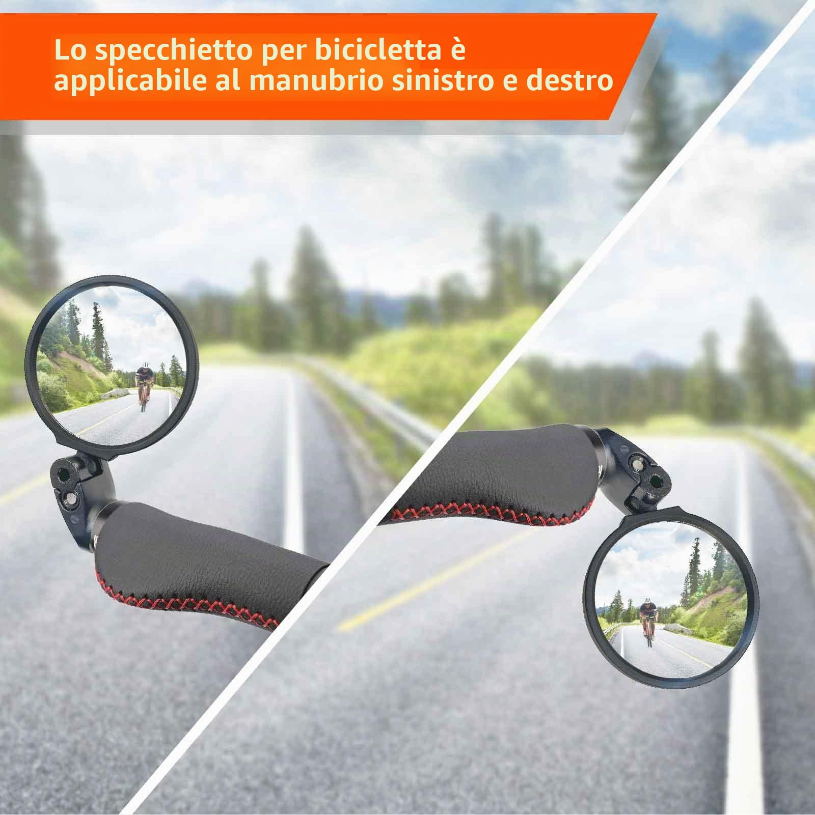 Specchietti Bici, Specchietto Retrovisore per Bicicletta, Universale 360 ° Regolabile Specchietto per bicicletta elettrica, monopattino elettrico per Manubrio (14.8-23 mm)