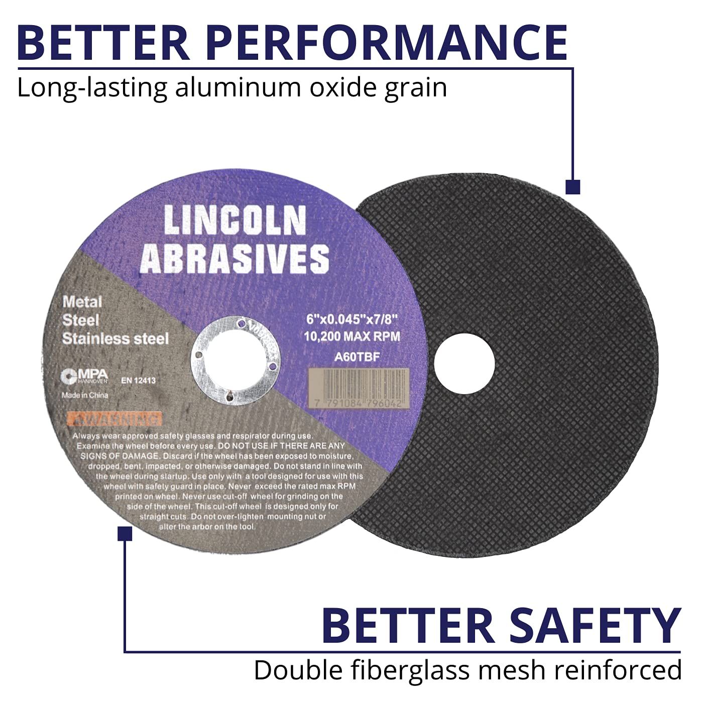 100 piezas de 15.7 cm x 2.9 cm x 7.8 cm Lincoln Abrasives Metal & Acero inoxidable