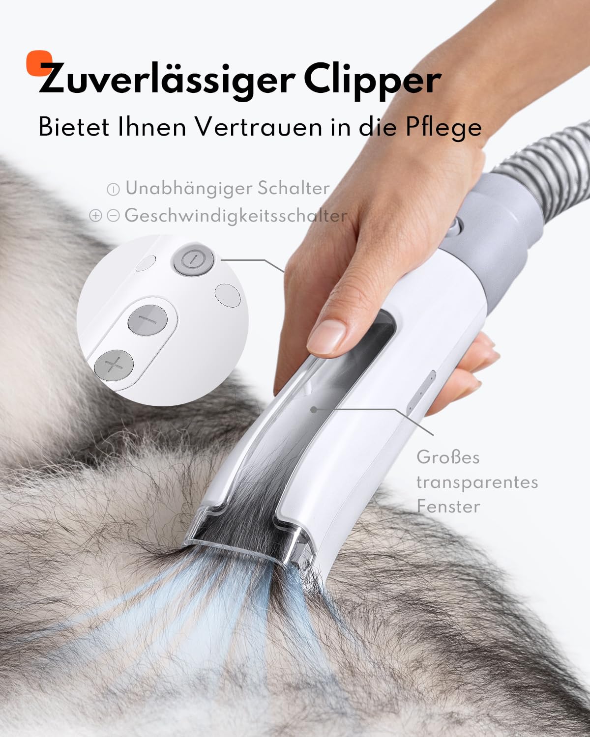 Homerunpet Hundeschermaschine mit Staubsauger, 45dB Ultraleise & Super 12000 Pa Saugt Haustierpflegeset, Profi Hundehaarschermaschine mit 6 Pflegewerkzeugen, Tierhaarentferner für Hunde Katzen, 1,85L