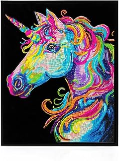Neon Flock Unicorn Diamond Painting Kits for Adults - Colorful Diamond Art Kits a Relaxing Creative Craft Kit with Dotz Gems 18x14