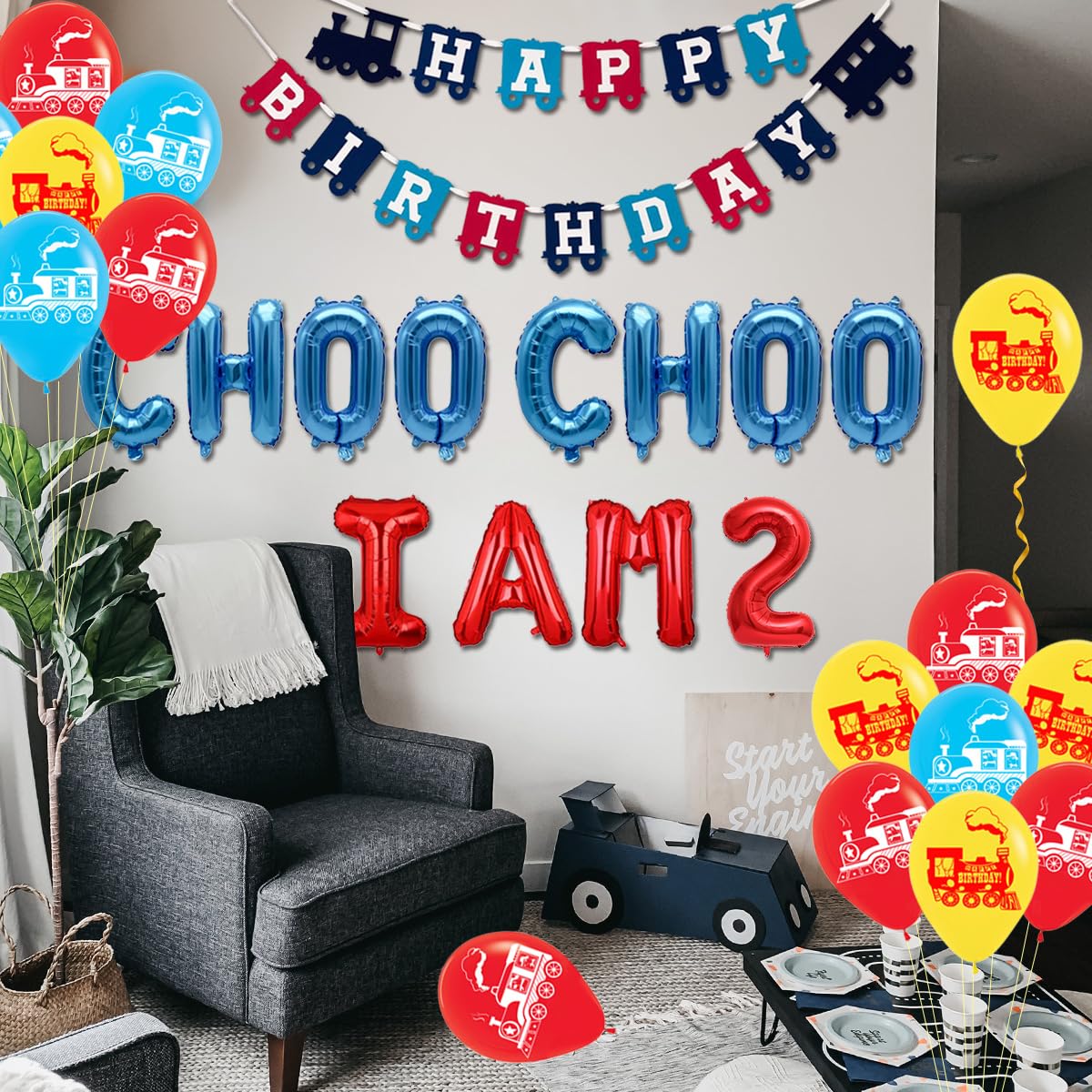 G-eburtstag - Set di palloncini per il 2° compleanno, decorazione per torte