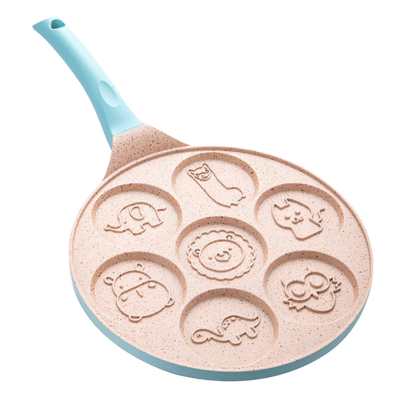 Padella antiaderente per pancake, a forma di animale, per omelette, uova al tegamino (blu)