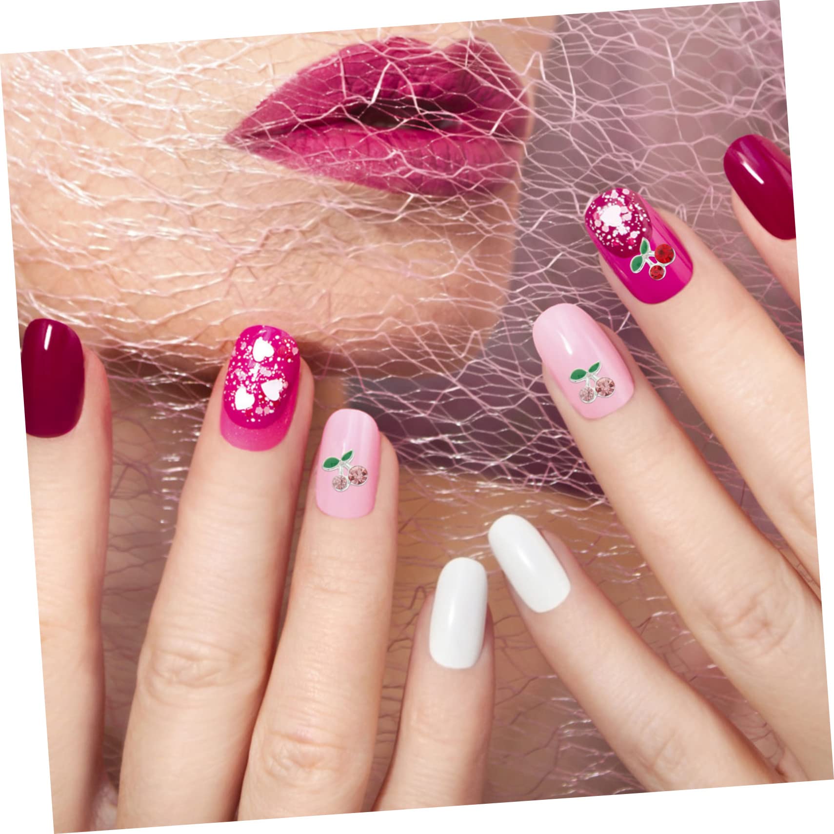 Healeved 180pezzi Ciondoli Unghie Forma Di Per Decorazioni Nail Art Charms Per Manicure Elegante e Creativo Per Feste e Occasioni Speciali