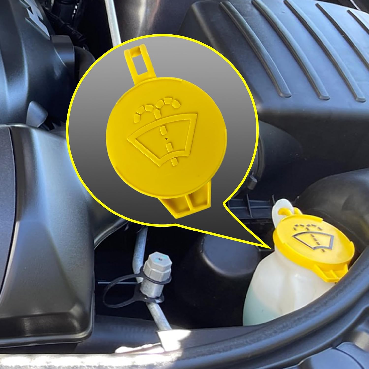 47105 5189351AA Windshield Washer Reservoir Cap Compatible with Chrysler 300 Town and Country | Dodge Challenger Charger Durango Grand Caravan | Jeep Compass Grand Cherokee Patriot | Ram 1500 2500 etc
