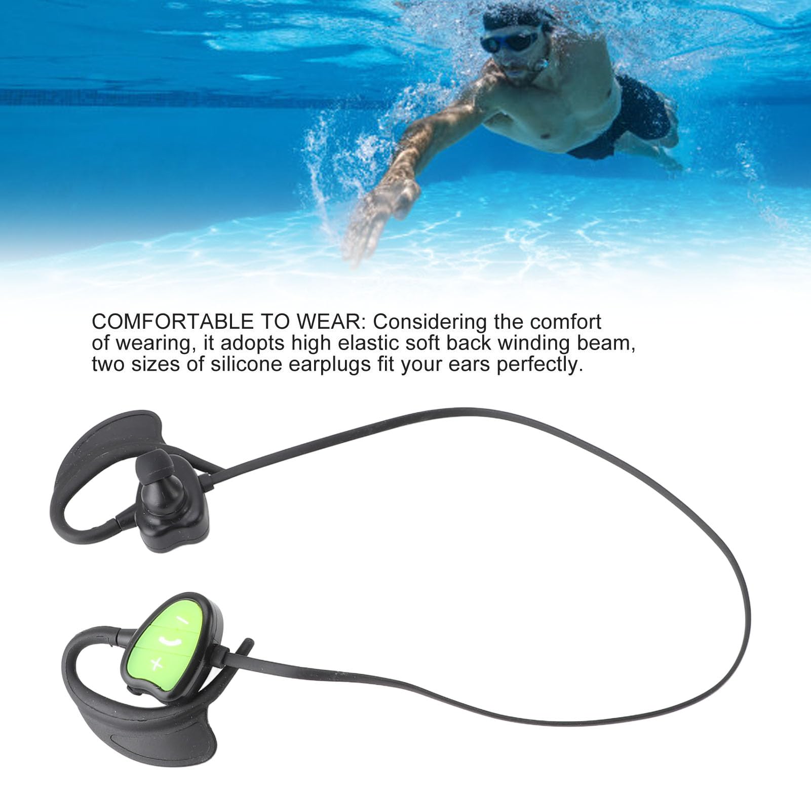 IFECCO Hoofdtelefoon, voor zwemmen, bluetooth 5.4, IPX8 waterdicht, botgeluid, open ear, onderwaterhoofdtelefoon met 4G mp3, voor zwemmen, fietsen, hardlopen