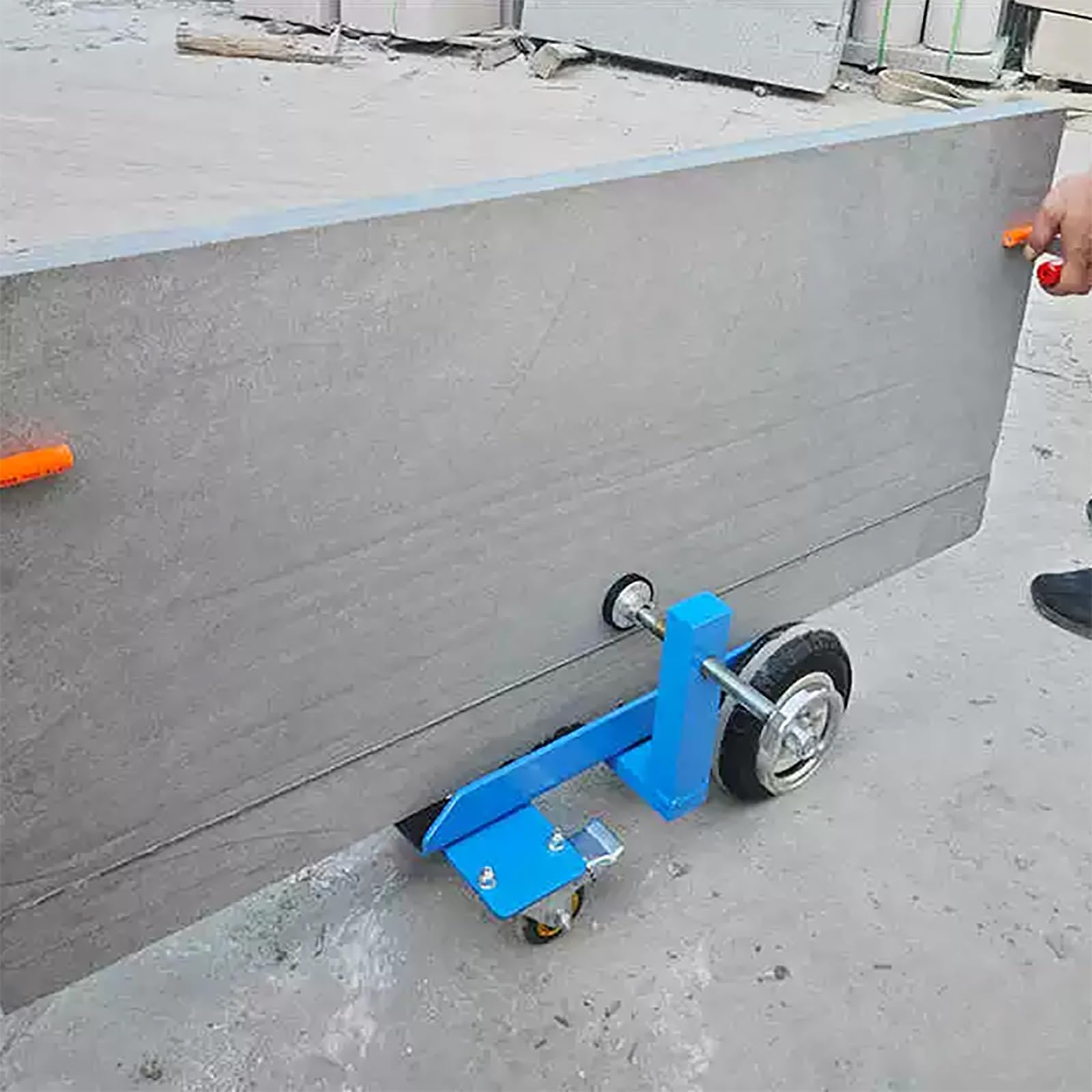 500 kg Wózek Transportowy do Paneli Płytowych, Regulowany Zacisk | Stal Manganowa, Regulowany Zacisk Śrubowy w Zakresie 0–80 mm, 4 Kółka, do Sklejki Drzwiowej