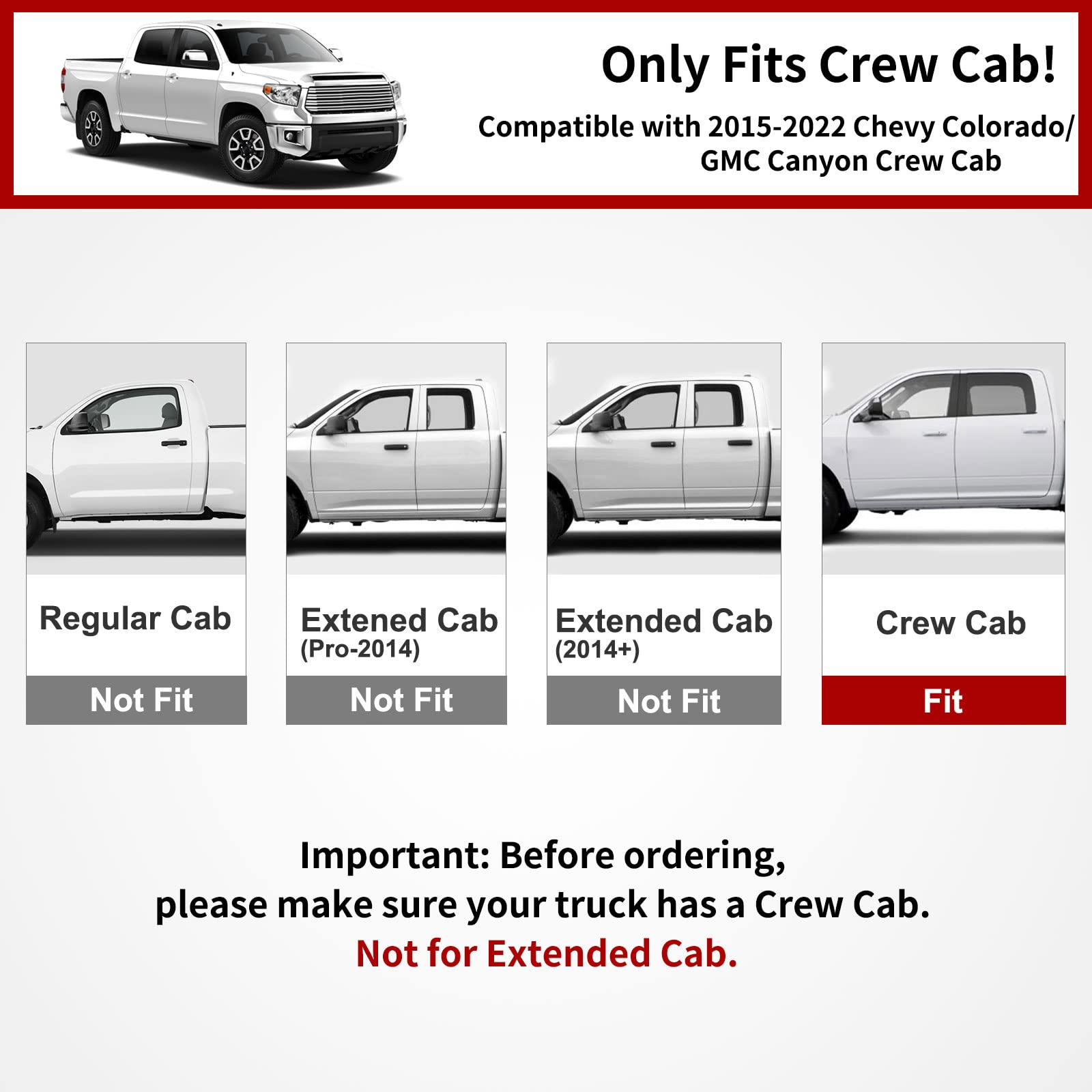 OEDRO 6" Running Boards Compatible with 20152022 Chevy Colorado/GMC