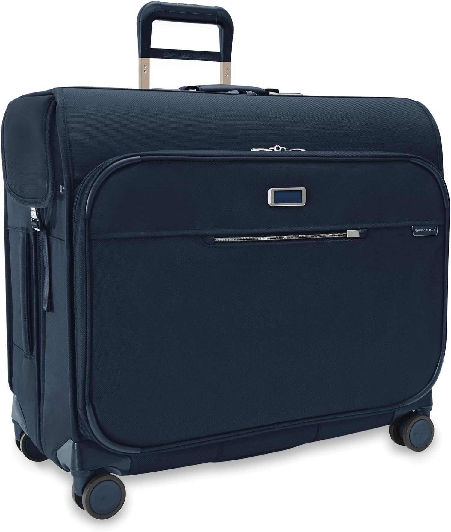 Deluxe Wardrobe Spinner - Checked Luggage for Travel, Suitcases with Wheels, Softside Rolling Bag for Men & Women, Built in Hook for Clothes - Baseline Collection, Navy