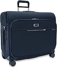 Briggs & Riley Deluxe Wardrobe Spinner - Checked Luggage for Travel, Suitcases with Wheels, Softside Rolling Bag for Men & Women, Built in Hook for Clothes - Baseline Collection, Navy