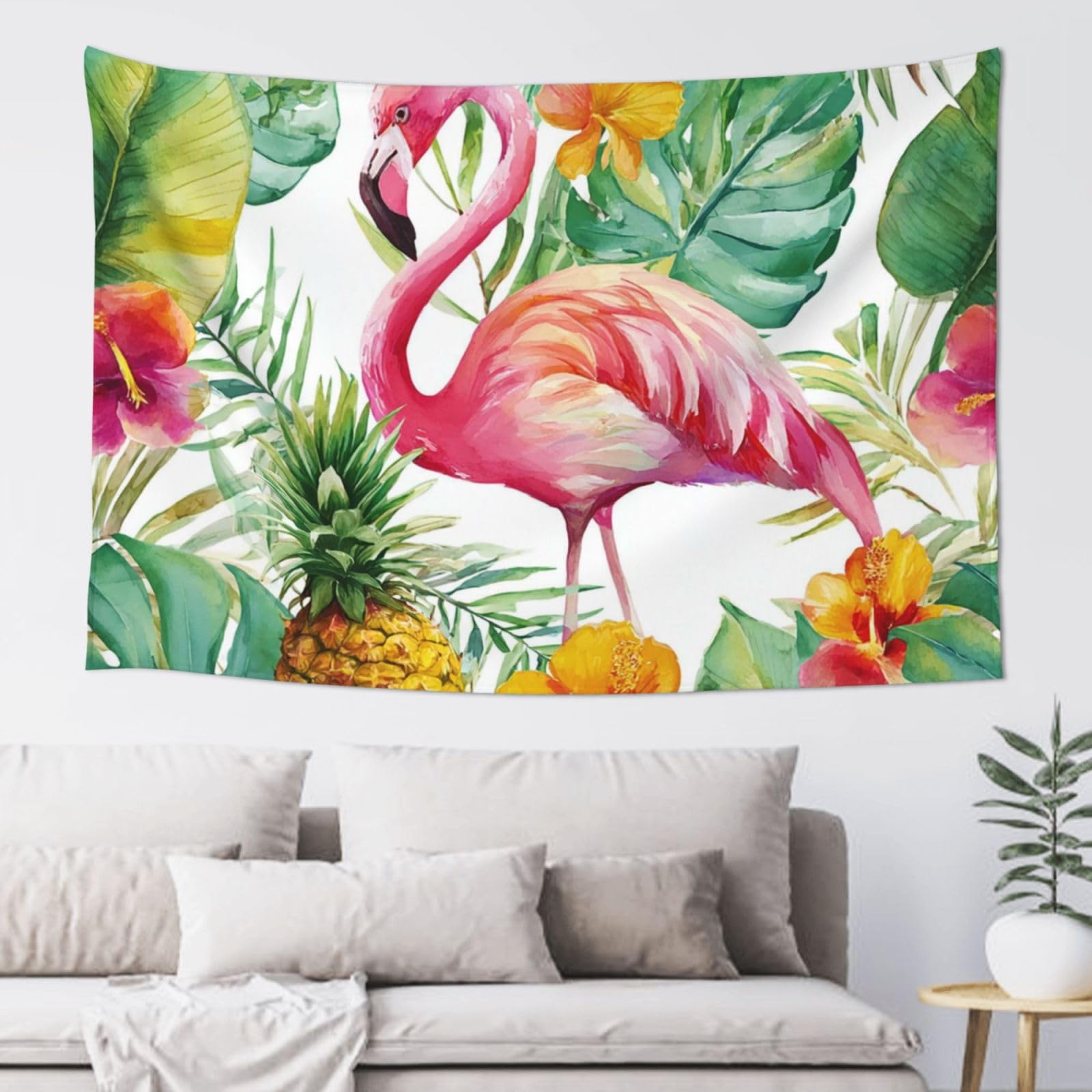QLDETUPWLX Tapestry 152x102 cm Wall Hanging for Living Room Tropical Flamingo Tapestries Home Decor Soft Aesthetic Tapestries Hanging Decor Blanket Wall Tapestry for Bedroom Dorm Indoor Outdoor