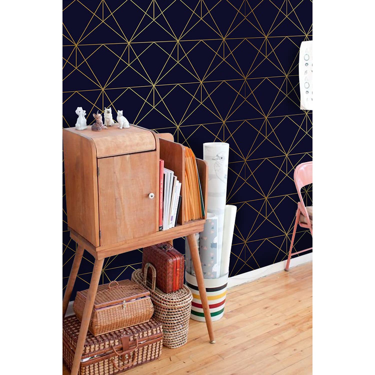Papier peint géométrique mural décoration salon et chambre - Papier peint meuble 208x146