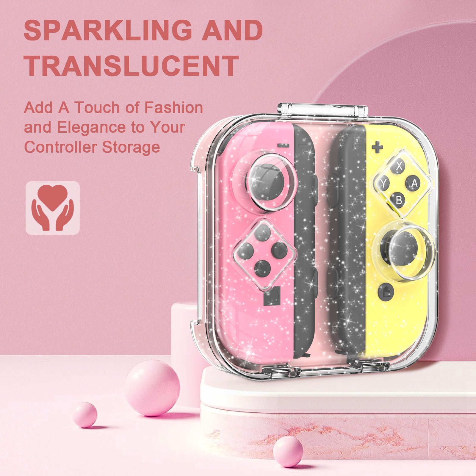 TiMOVO Switch Controller Aufbewahrungsbox, Staubdichte Schutzbox für Nintendo Switch/OLED mit Magnetverschluss und Kratzfestem Silikonpad