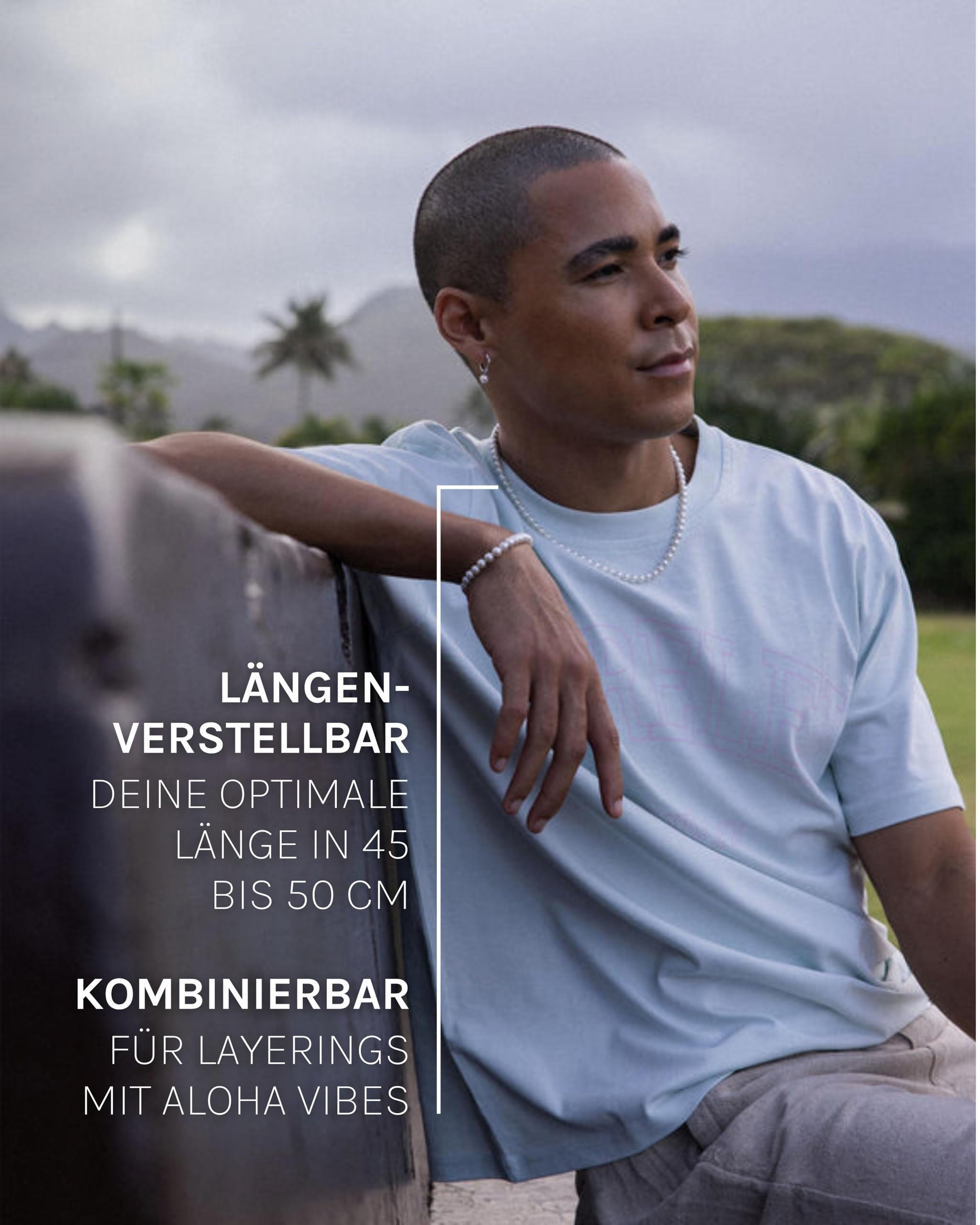Purelei Diligence Kette (Silber), Wasserfeste Perlenkette für Männer und Frauen, Unisex-Halskette aus Edelstahl für Herren, Geschenk für ihn und sie