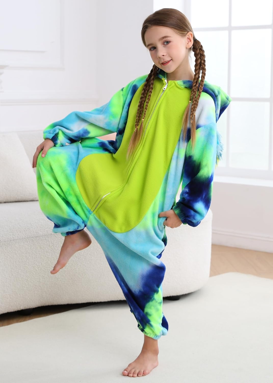 ATOZ Unisex Children Animal Axolotl Onesie, Halloween Costume Pajamas Christmas Cosplay Sleepwear For Boys Girl - Image 5