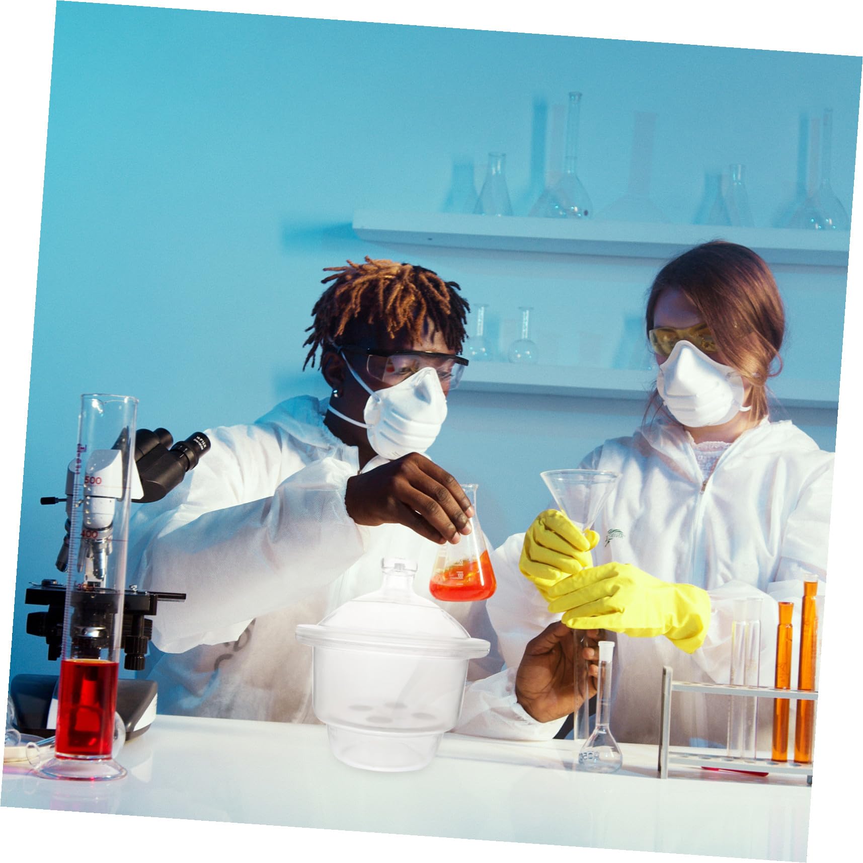 Anneome Secador al Vacío de Vidrio para Laboratorio 150 Mm, Frasco Desecador Resistencia Química, Botella Secadora para Secado y Conservación en Laboratorio Industrial y Científico