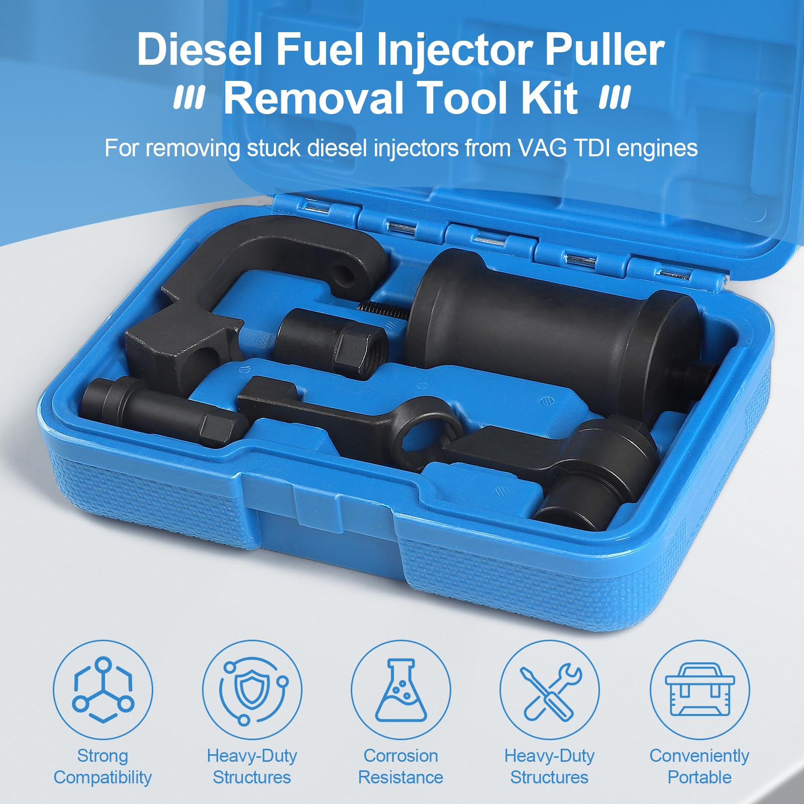 Kit Extracteur Injecteurs VAG TDi 1.6L 2.0L Kit Extracteur Injecteurs VW TDi - Compatible 1.6 2.0L T10402 T10415 Outil Démontage Injecteurs Audi VW