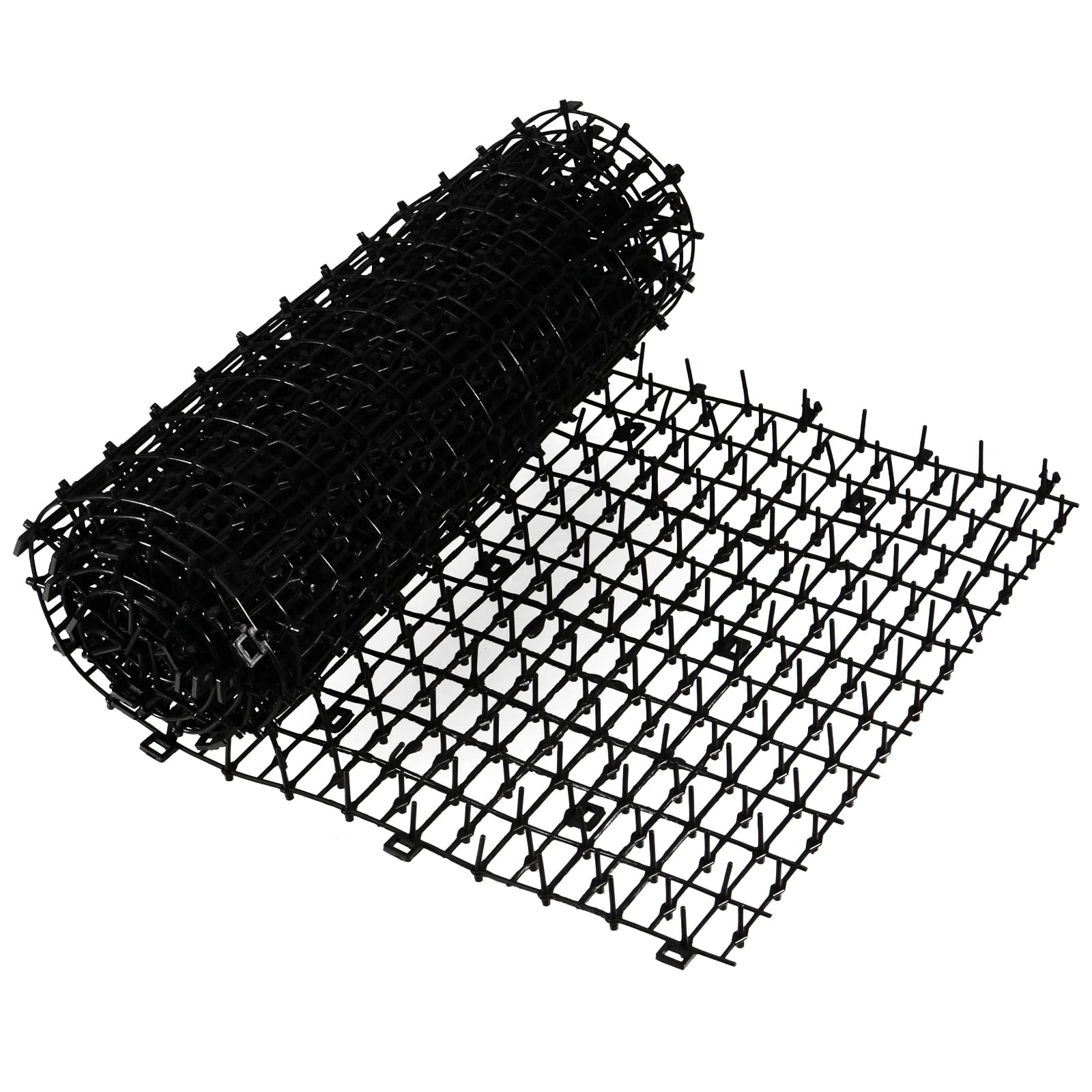 Tappetino Repellente per Gatti 400 x 28 cm, Dissuasore per Gatti in Plastica, per Interni Ed Esterni, Giardino, nero