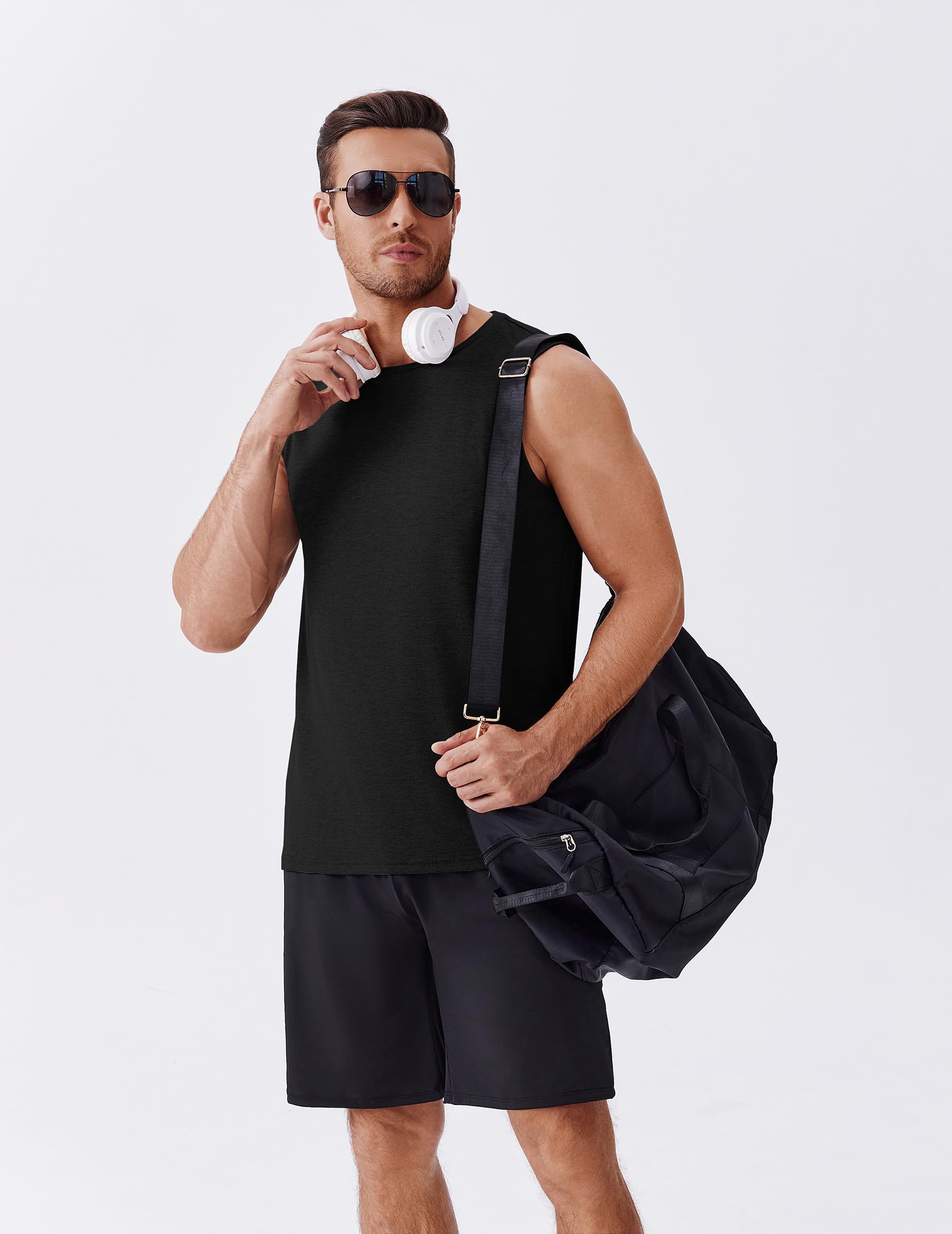 PINSPARK Camiseta sin mangas para hombre, 1 o 3 unidades, camiseta sin mangas, para gimnasio, fitness, deporte, secado rápido, camiseta de axilas, transpirable, camiseta de entrenamiento — view 5
