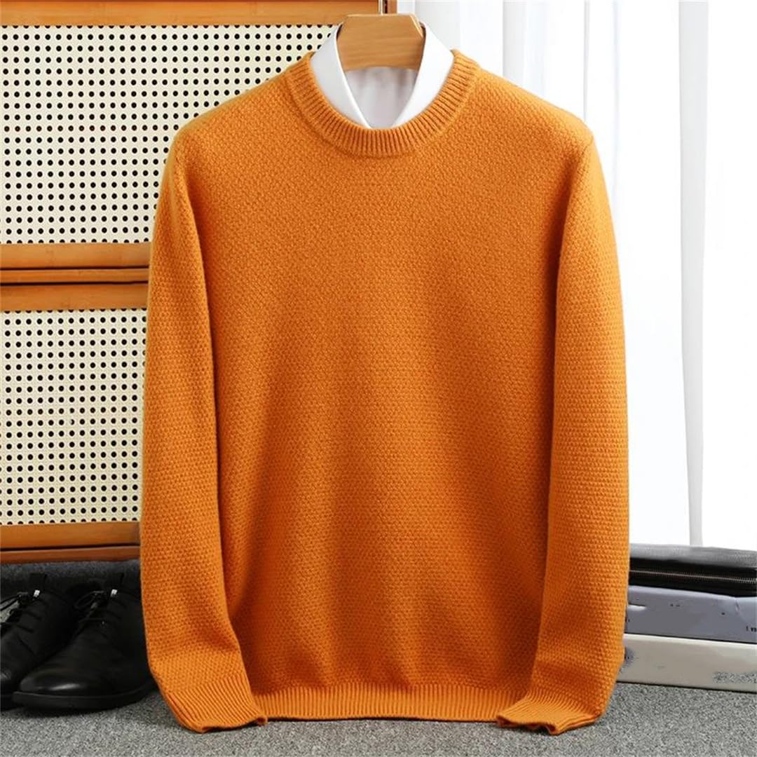 Maglione da uomo in lana con scollo rotondo imbottito a maglia maglione a maniche lunghe