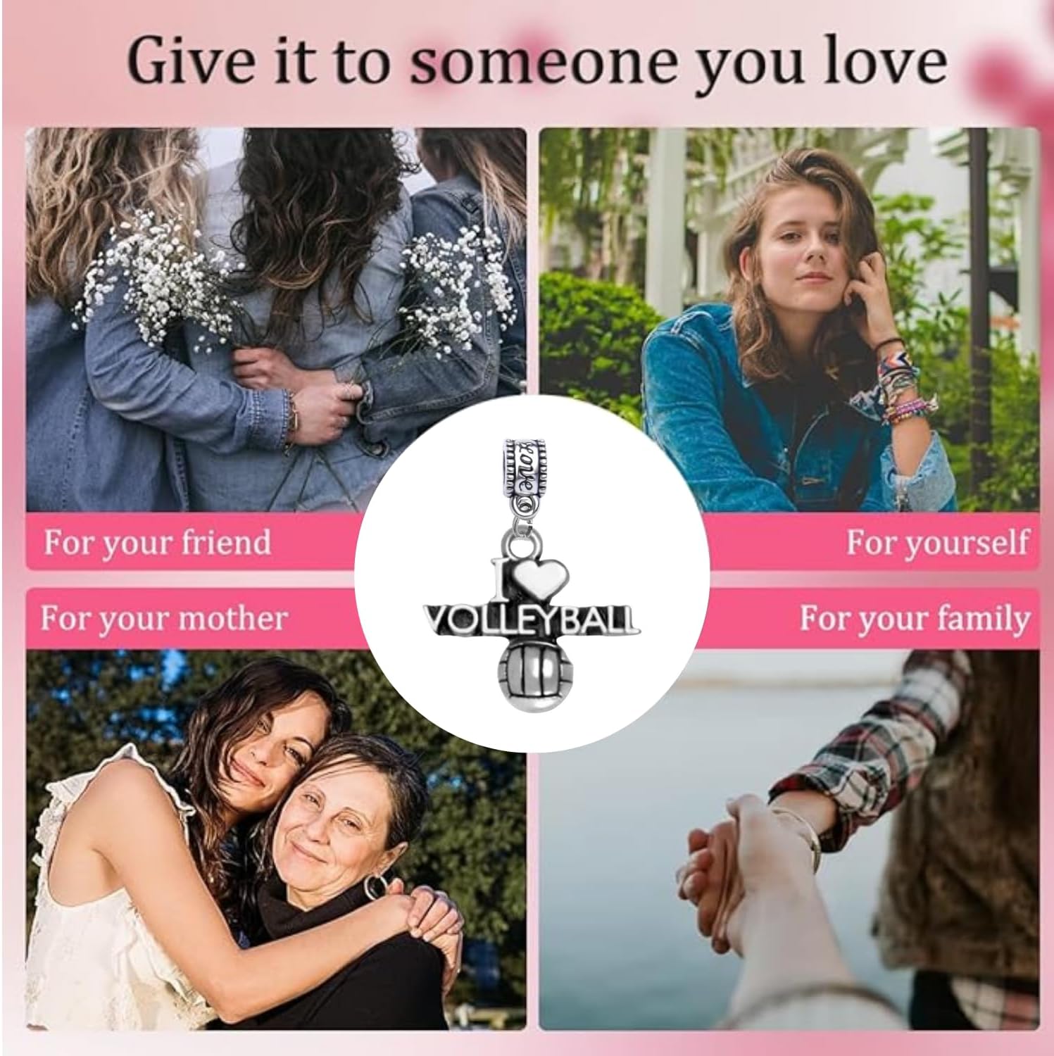 I Love Volleyball Charm Bead – Silver-Plated Dangle Accessory, Compatible with Pandora, Troll, Chamilia & European Bracelets – Sports Jewelry Gift for Players, Coaches & Fans - Image 7